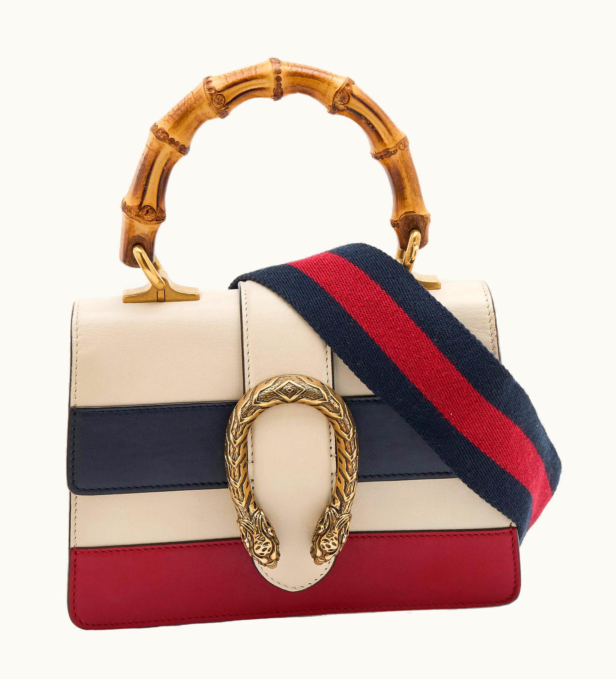 Gucci Gucci Multicolor Leather Mini Dionysus Bamboo Top Handle Bag