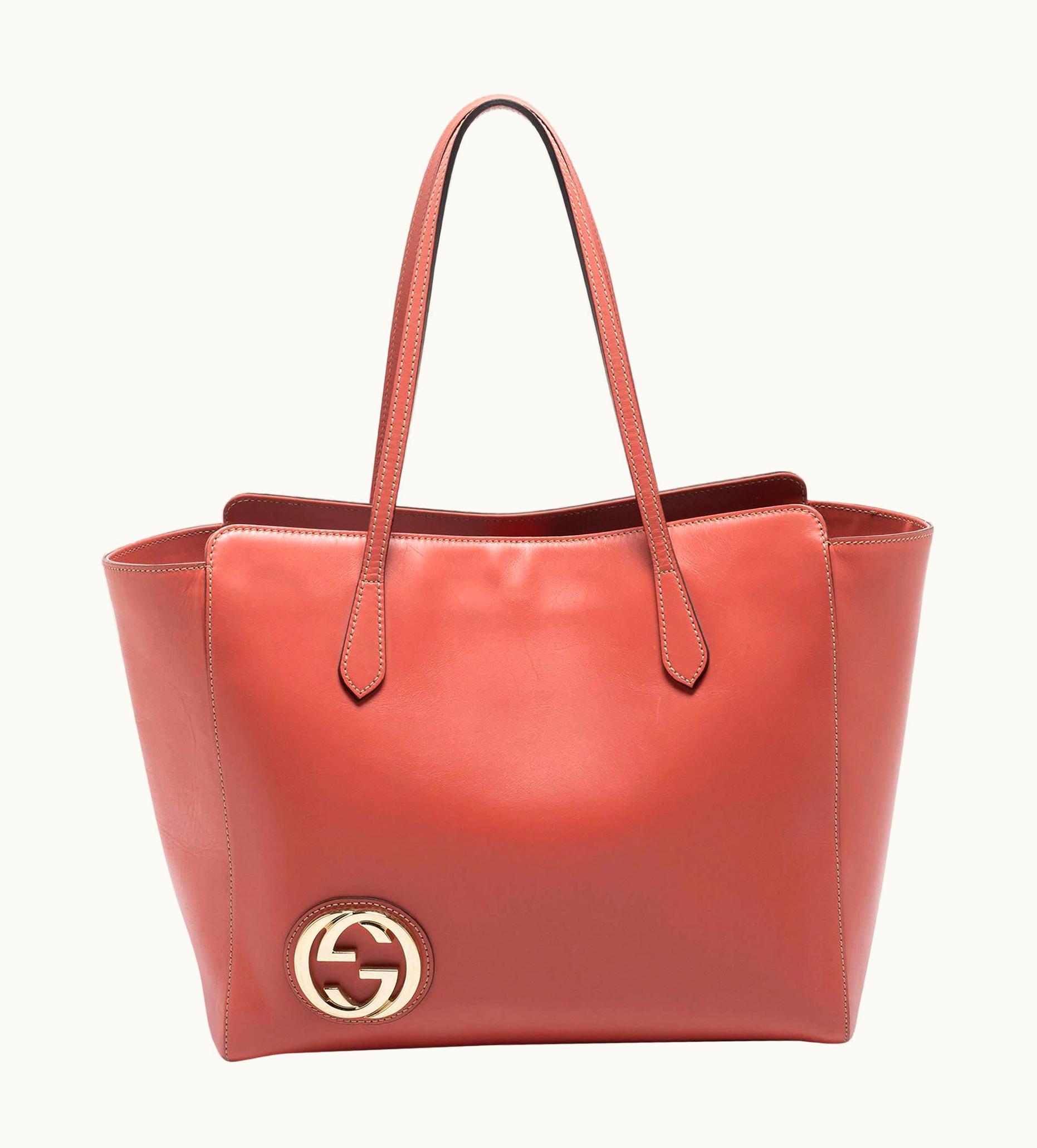 Gucci Gucci Pink Leather Large Interlocking G Swing Tote