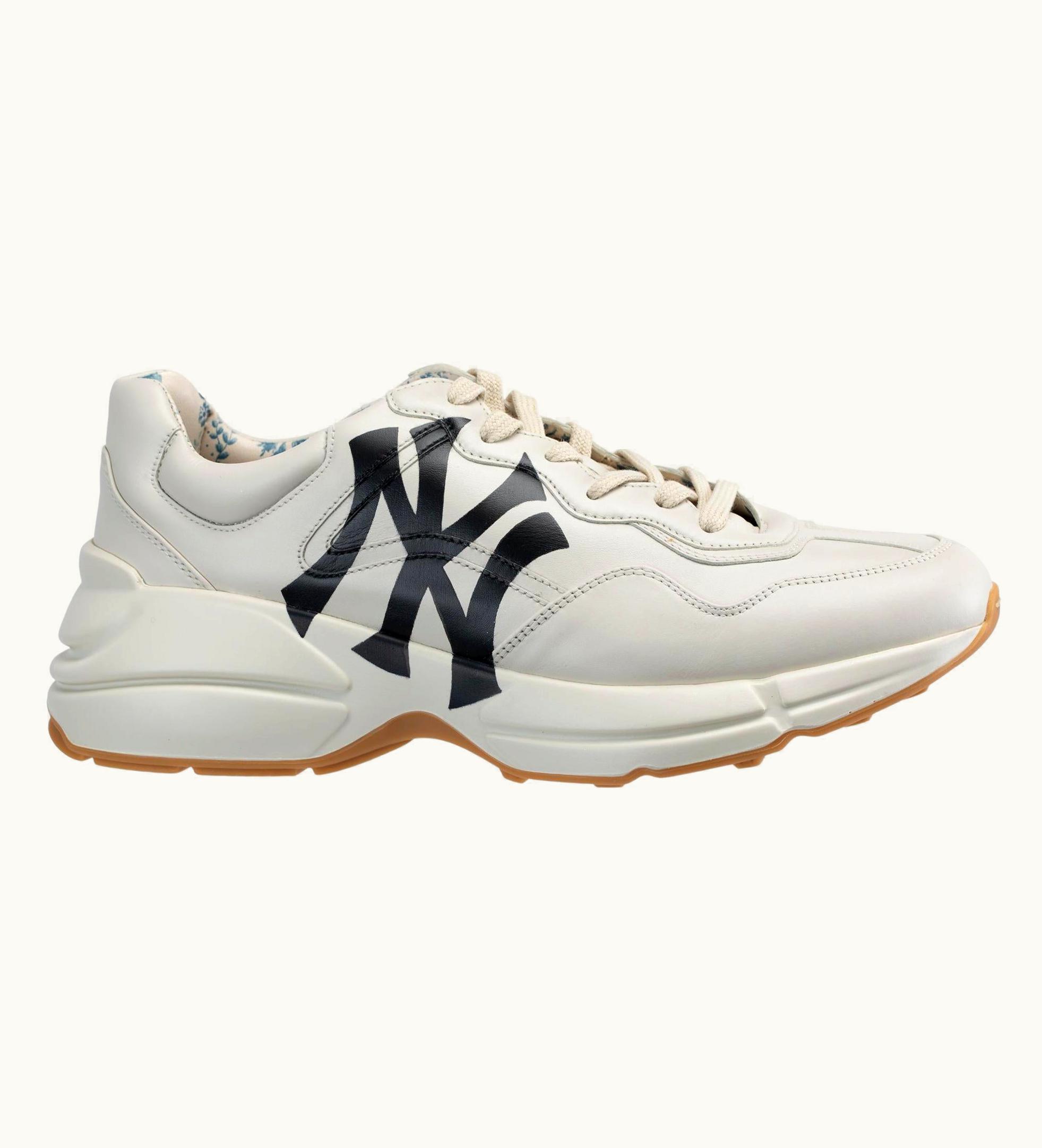 Gucci Gucci Rython Sneakers Off-White Ny Yankees Logo 7.5 Us