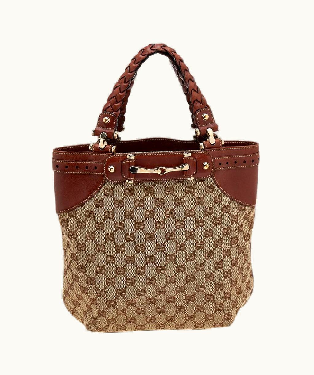 Gucci Gucci Beige/Brown Gg Canvas And Leather Sukey Tote