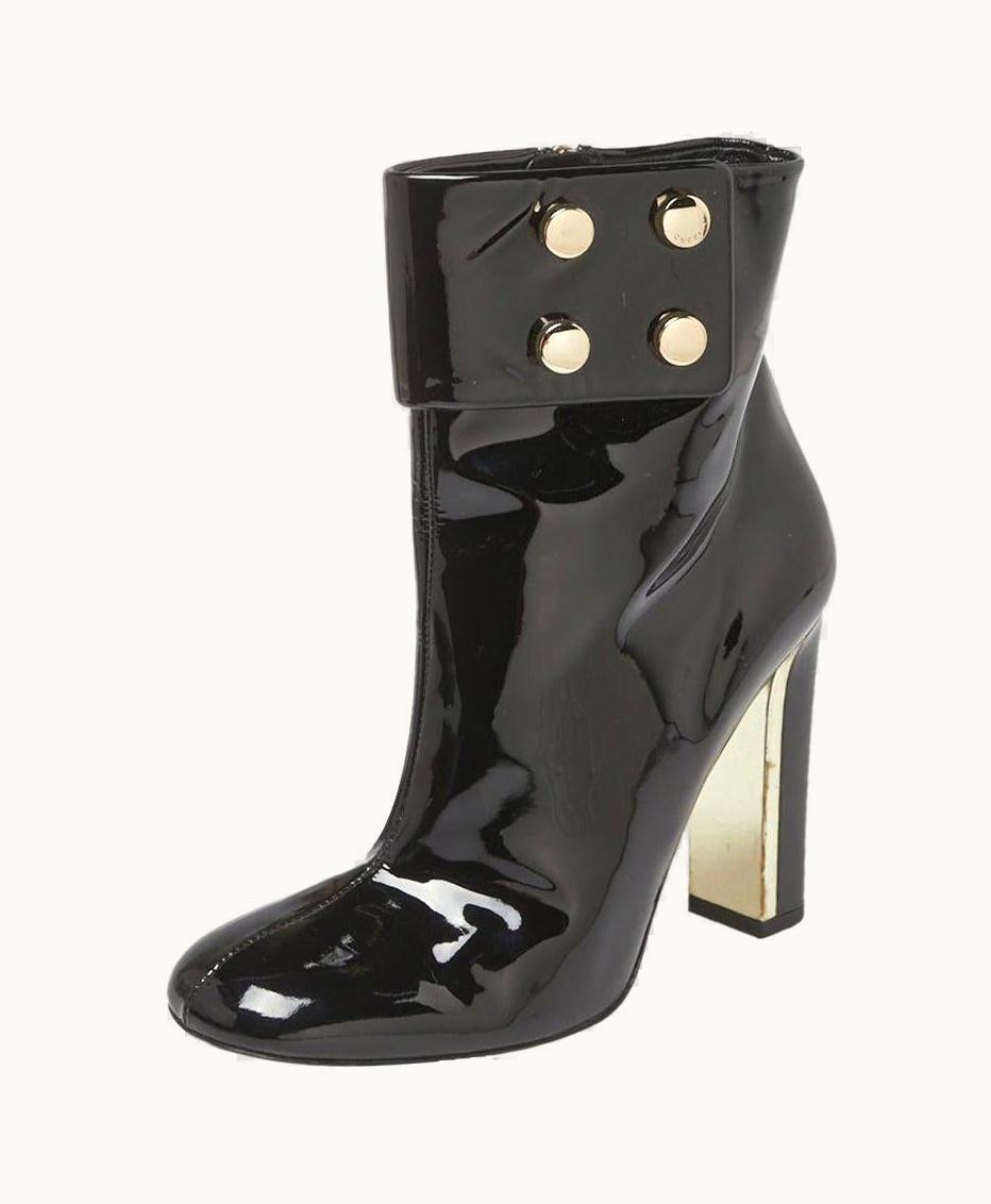 Gucci Gucci Black Patent Leather Vernice Ankle Boots