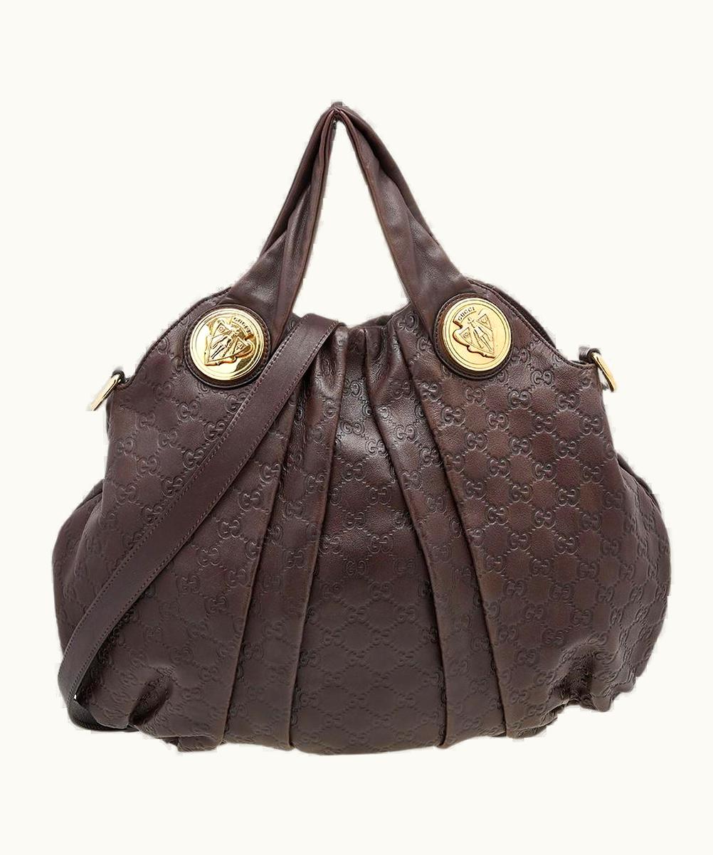 Gucci Gucci Dark Brown Guccissima Leather Large Hysteria Hobo UZ0575149