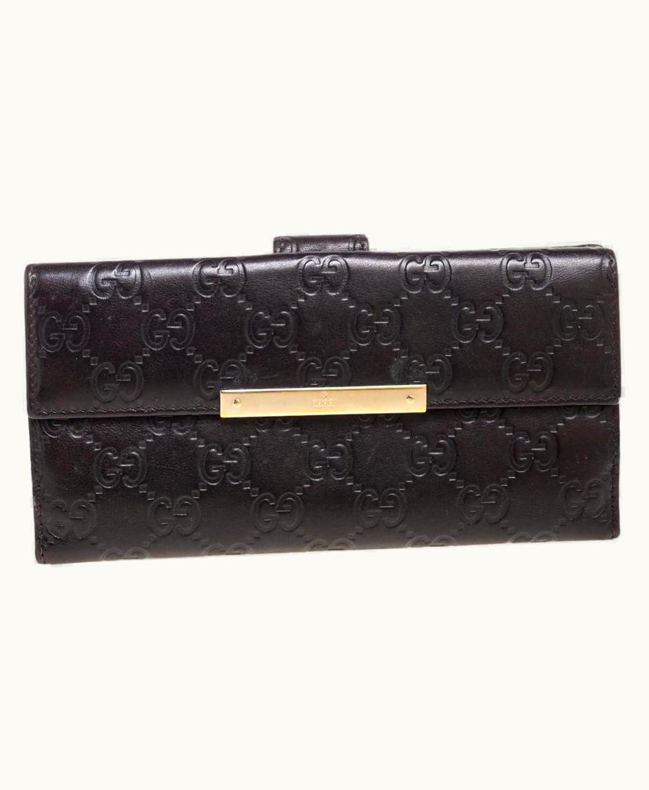 Gucci Gucci Dark Brown Guccissima Leather Flap Continental Wallet UZ0575175