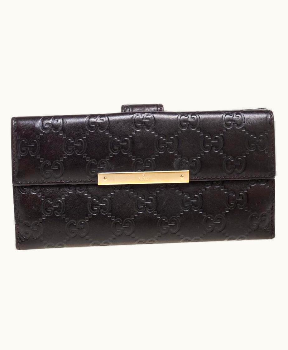 Gucci Gucci Dark Brown Guccissima Leather Flap Continental Wallet UZ0575178