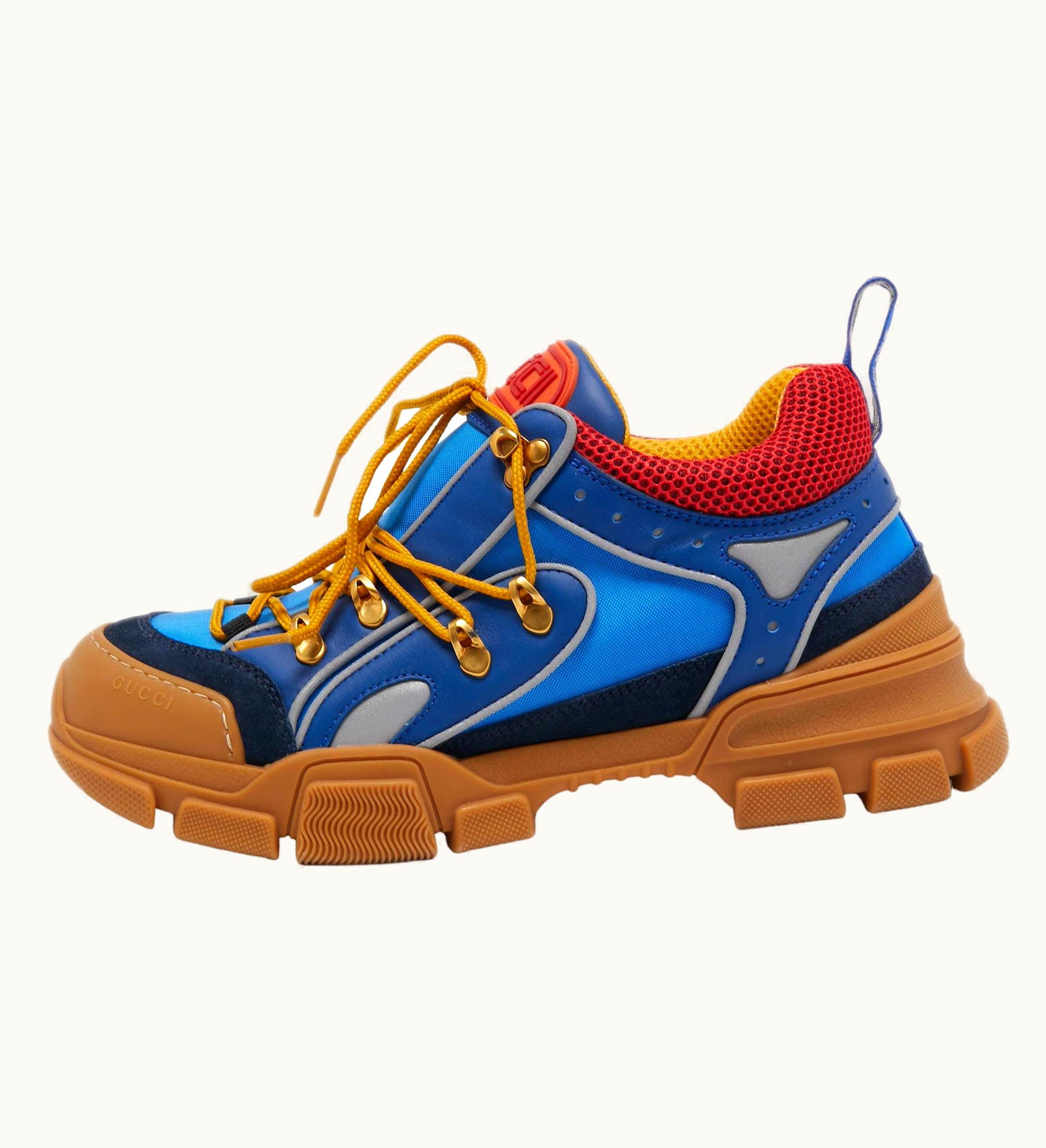 Gucci Gucci Multicolor Canvas And Leather Flashtrek Sneakers