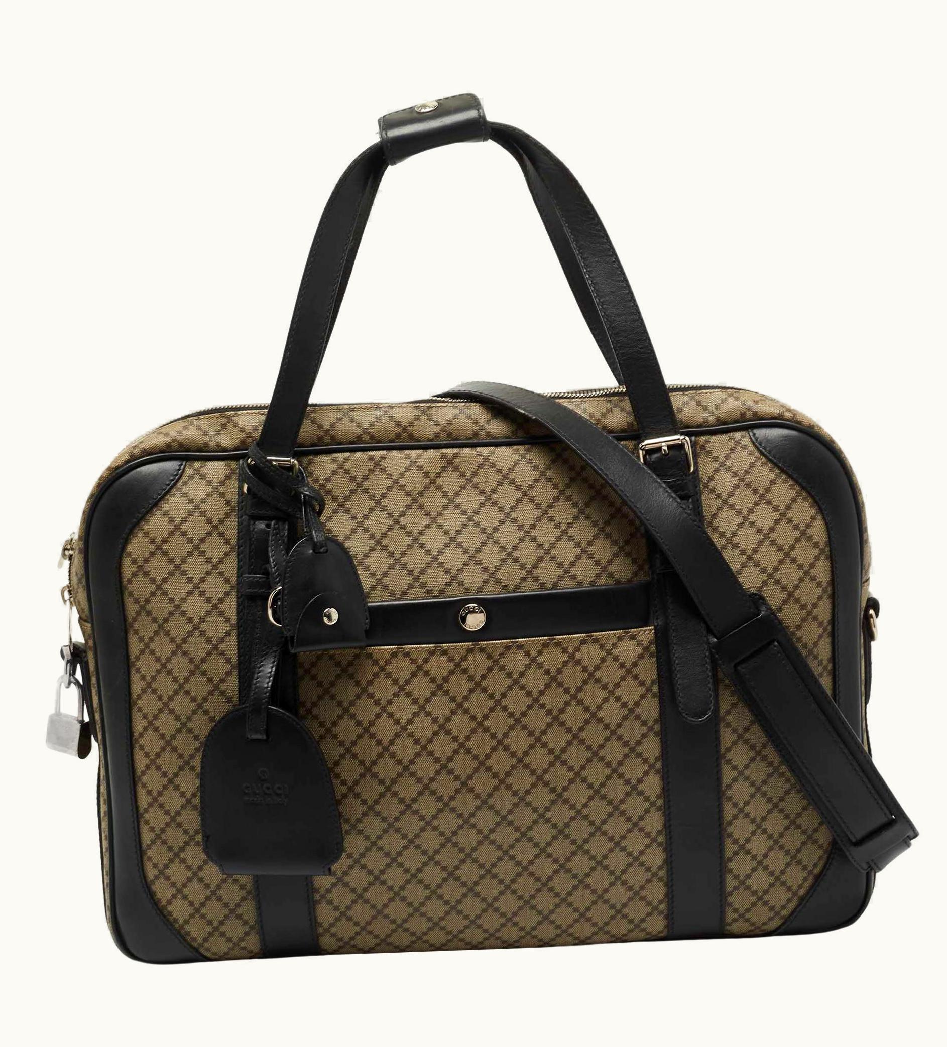 Gucci Gucci Beige/Ebony Diamante Supreme Canvas Brief Laptop Bag