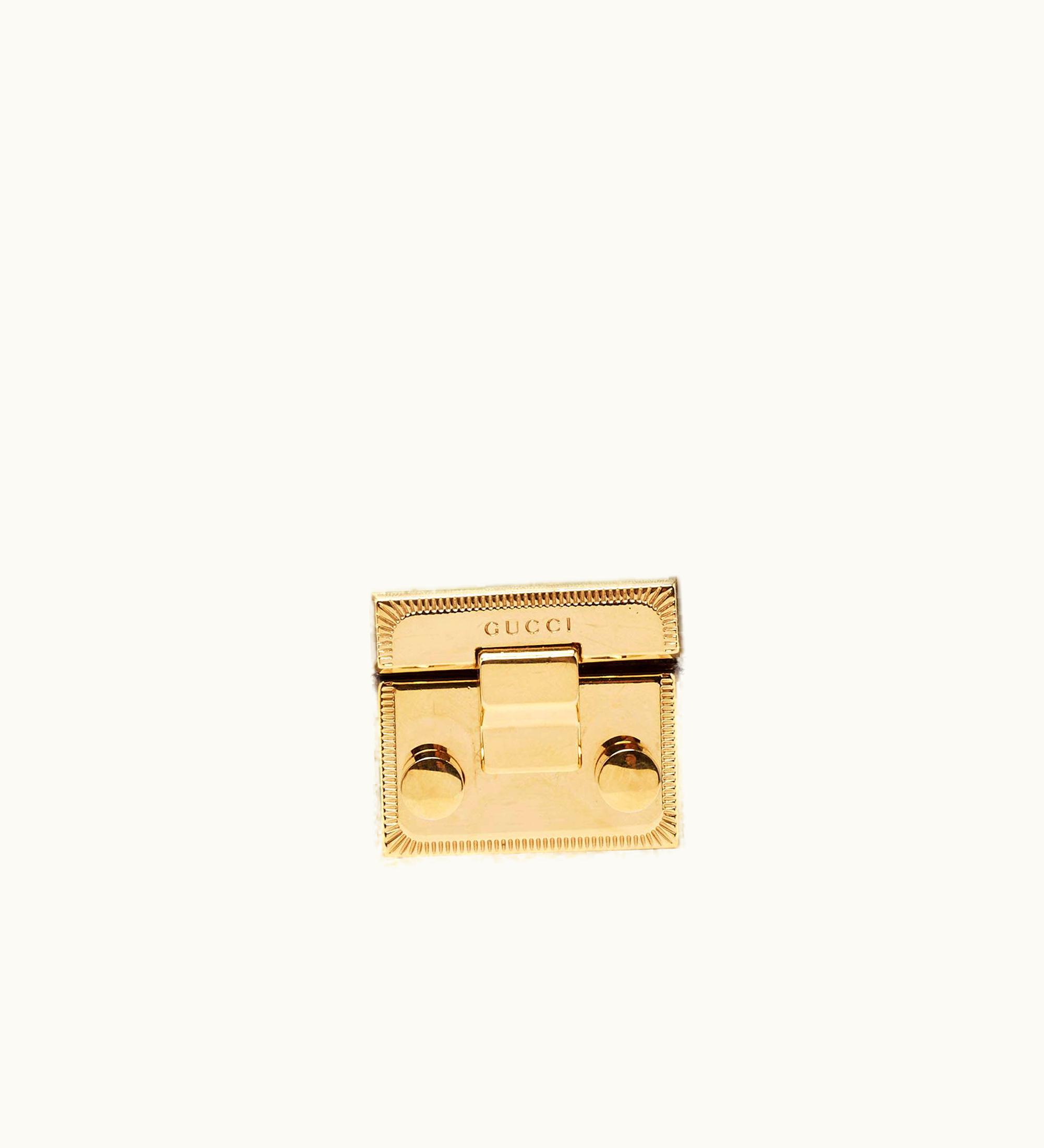 Gucci Gucci Beige/Black Gg Supreme Canvas And Leather Padlock Wallet