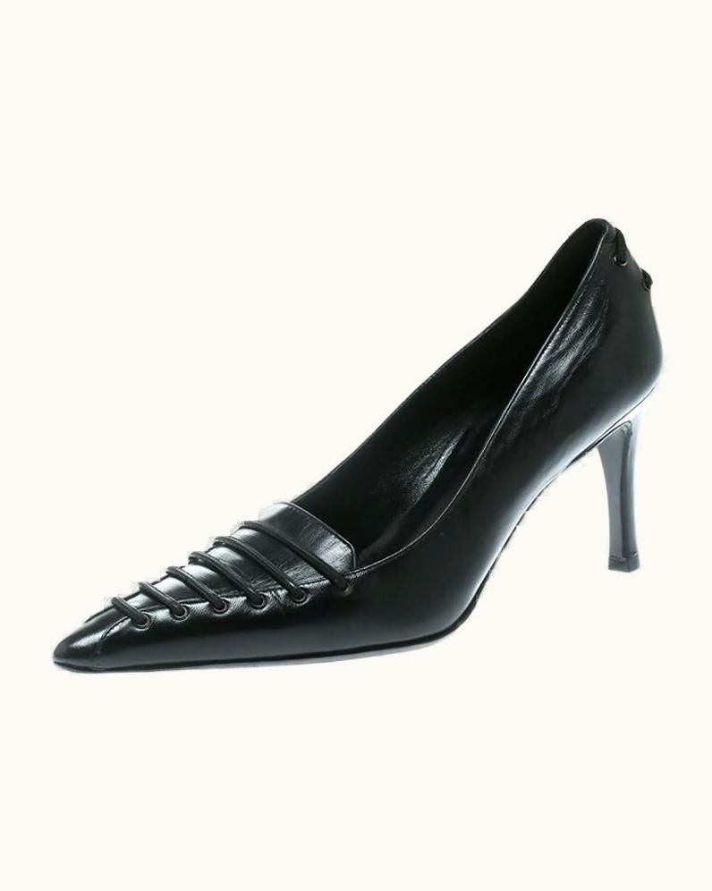 Gucci Gucci Black Leather Pointed Toe Pumps