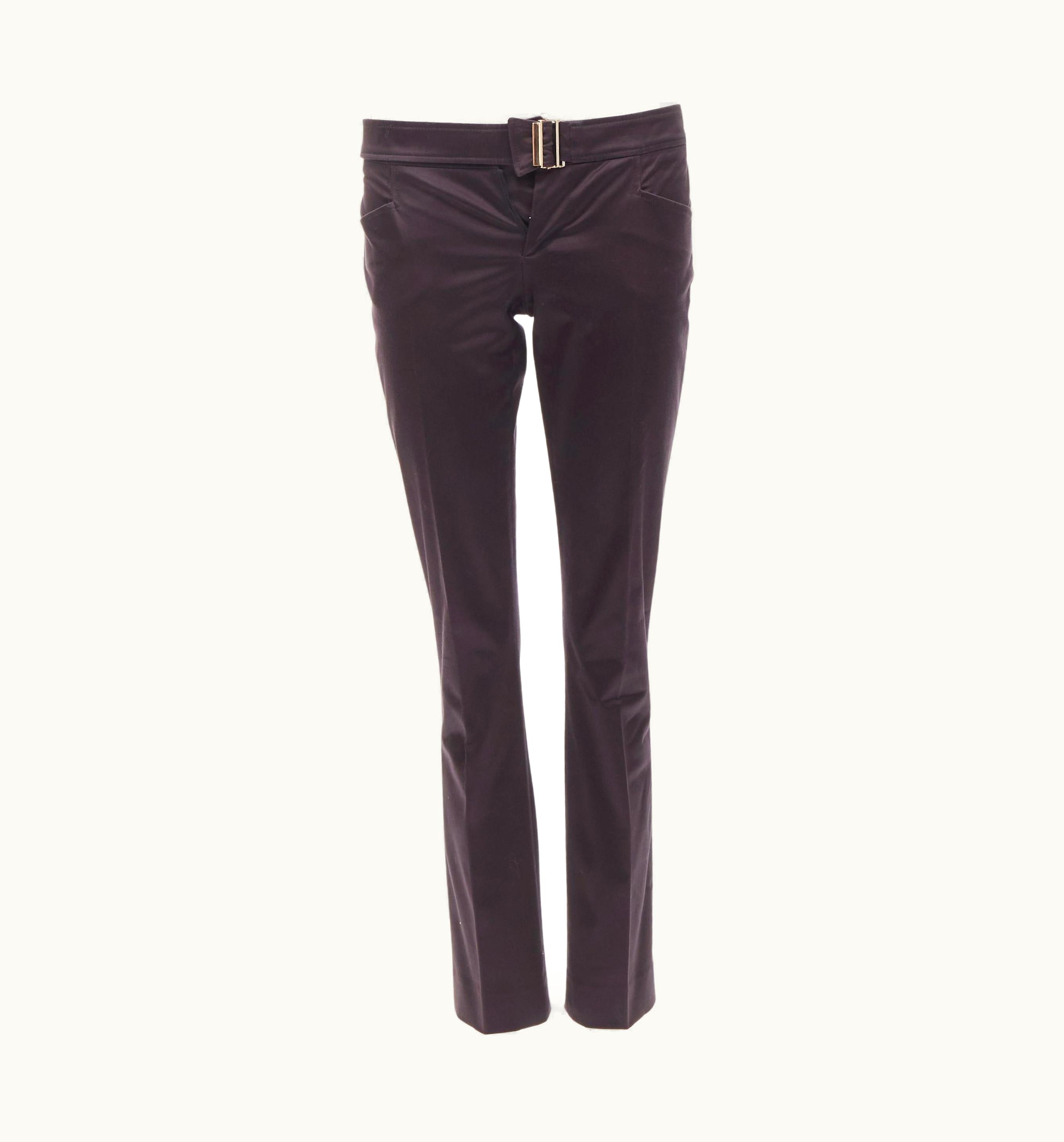 Gucci Gucci Tom Ford Vintage Black Gold Buckle Minimalist Trousers