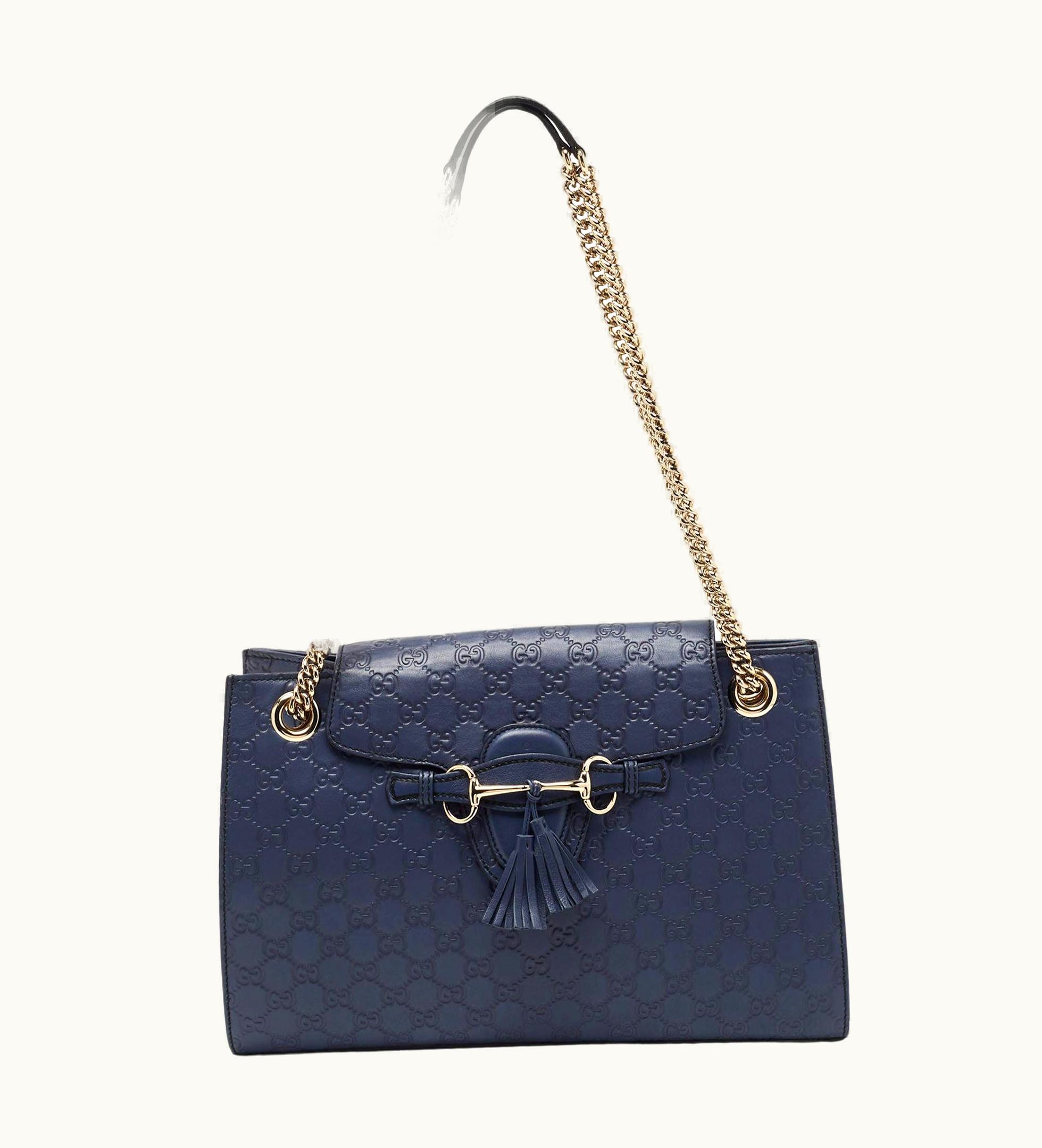 Gucci Gucci Purple Guccissima Leather Large Emily Chain Shoulder Bag