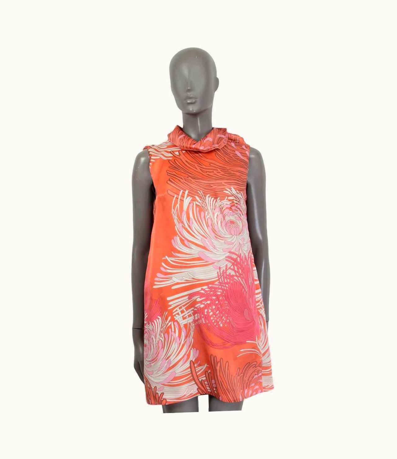 Gucci Gucci Pink Silk 2013 Floral Ruffled Backless Dress