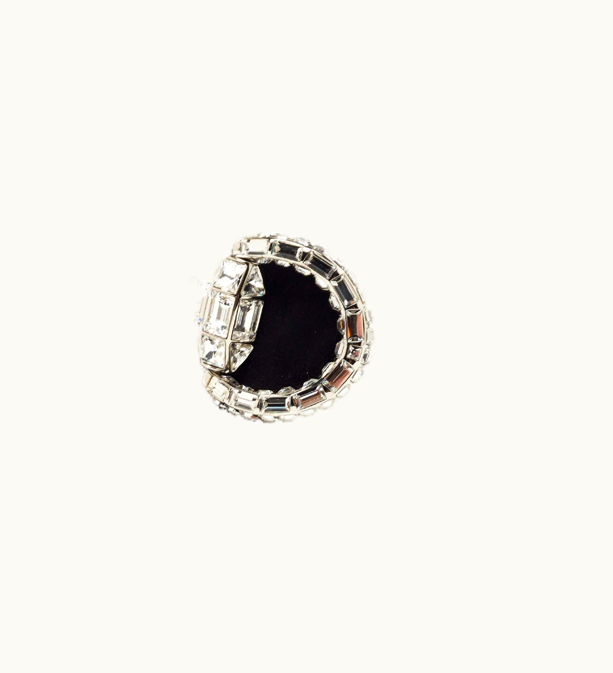 Gucci Gucci Black Suede Maxime Crystal Embellished Mule Sandals