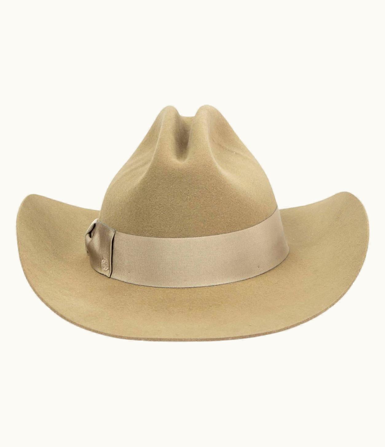 Gucci Gucci Green Rabbit Felt Wide Brim Double G Fedora Hat Xl