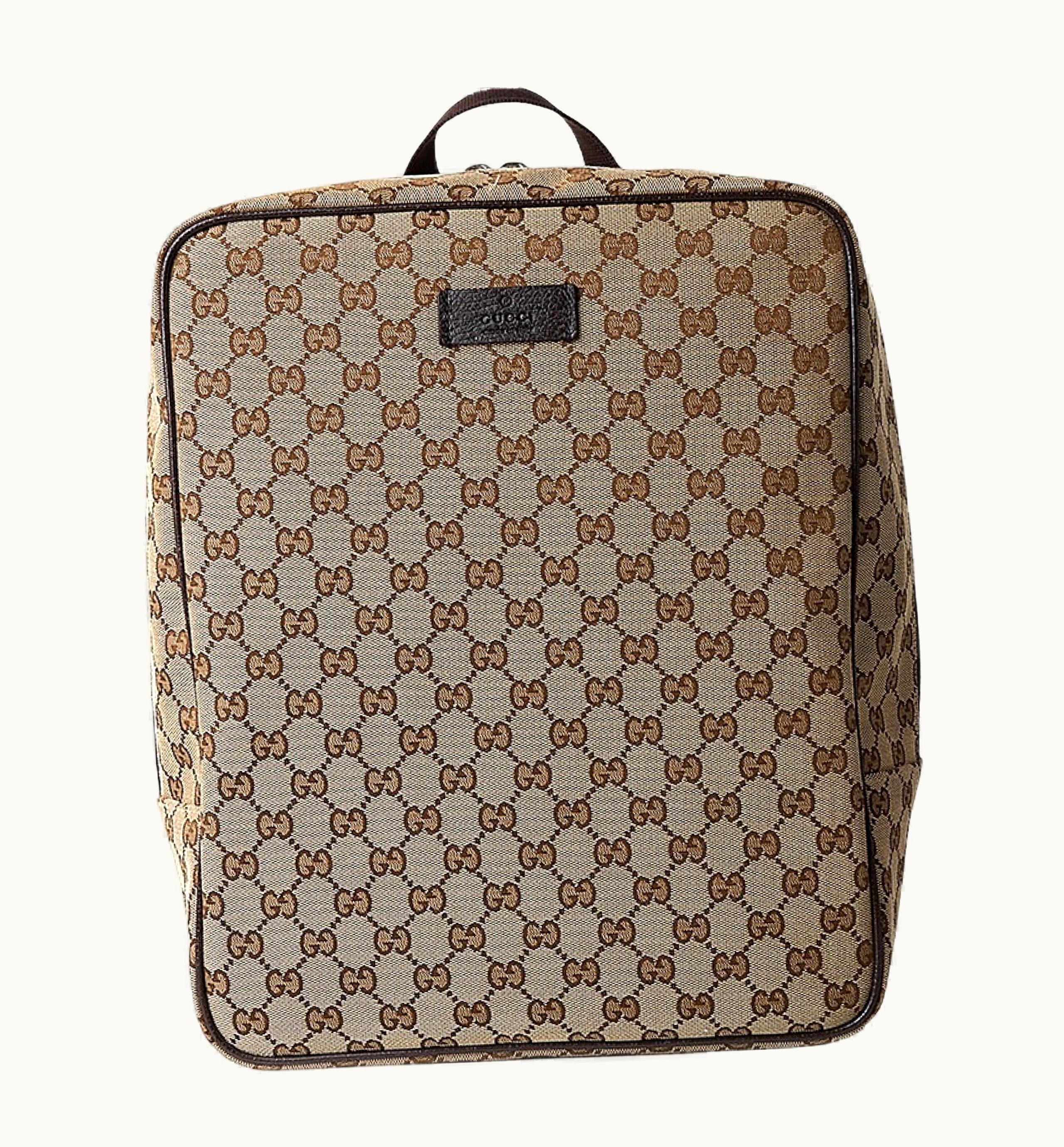 Gucci Gucci Beige Brown Gg Guccissima Logo Canvas Backpack Rucksack Bag