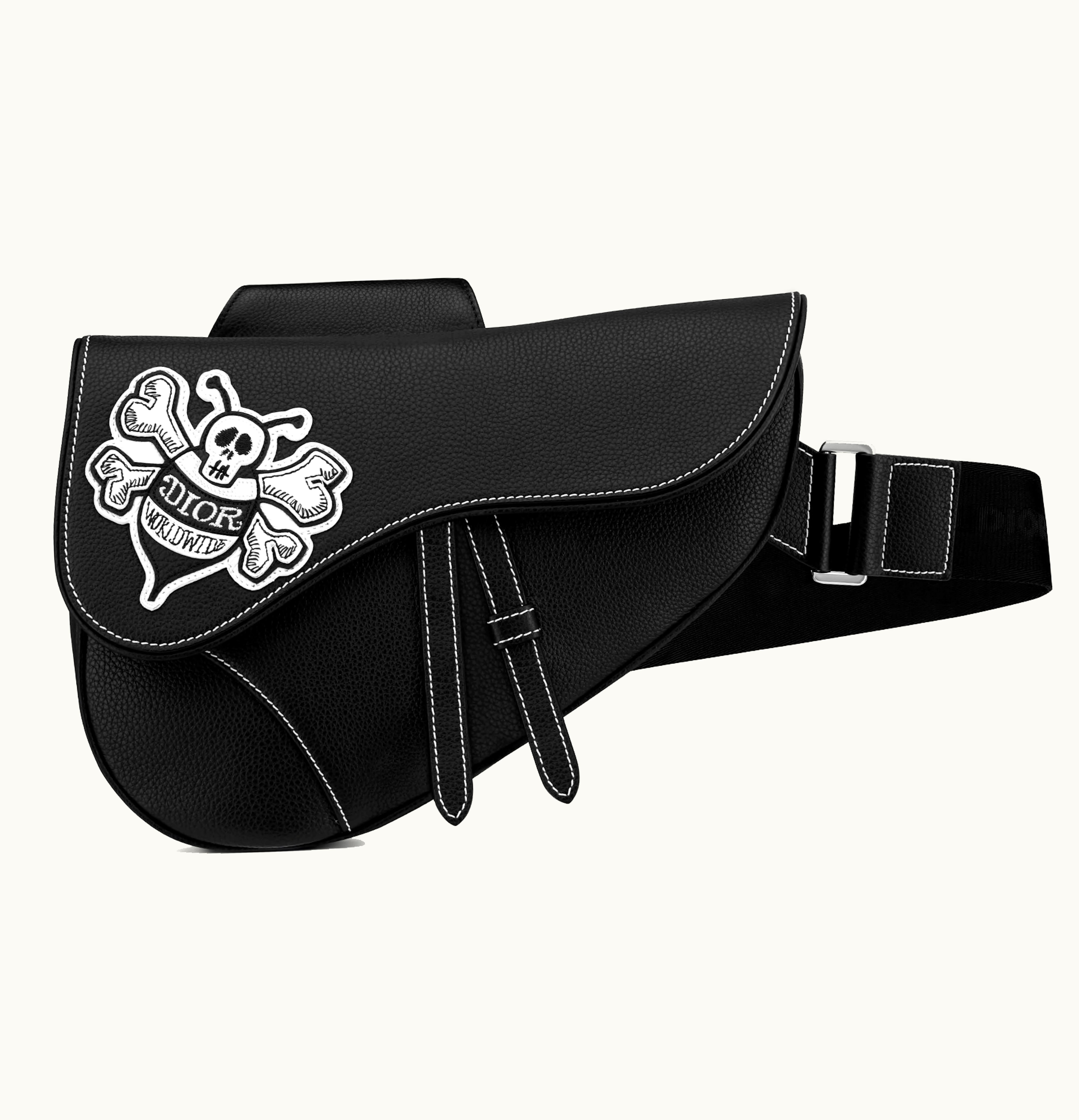 Dior Dior And Shawn Saddle Bag Bee Black