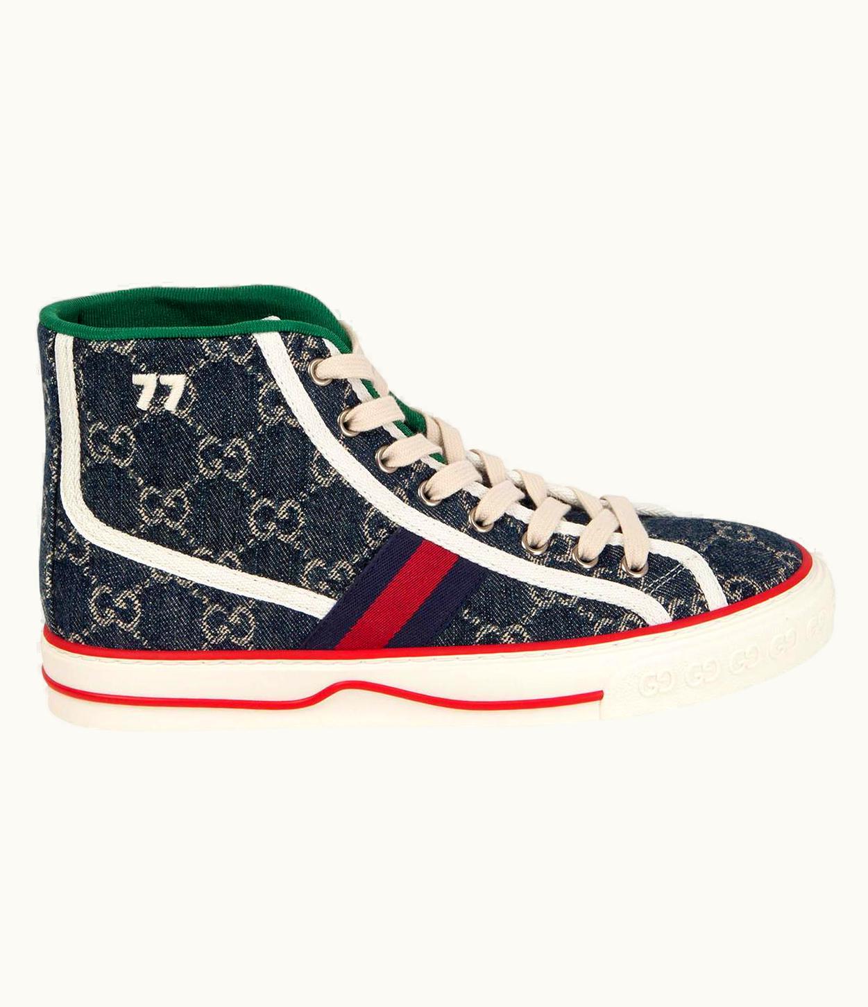 Gucci Gucci Navy Blue Gg Canvas Tennis 1977 High Top Sneakers Shoes
