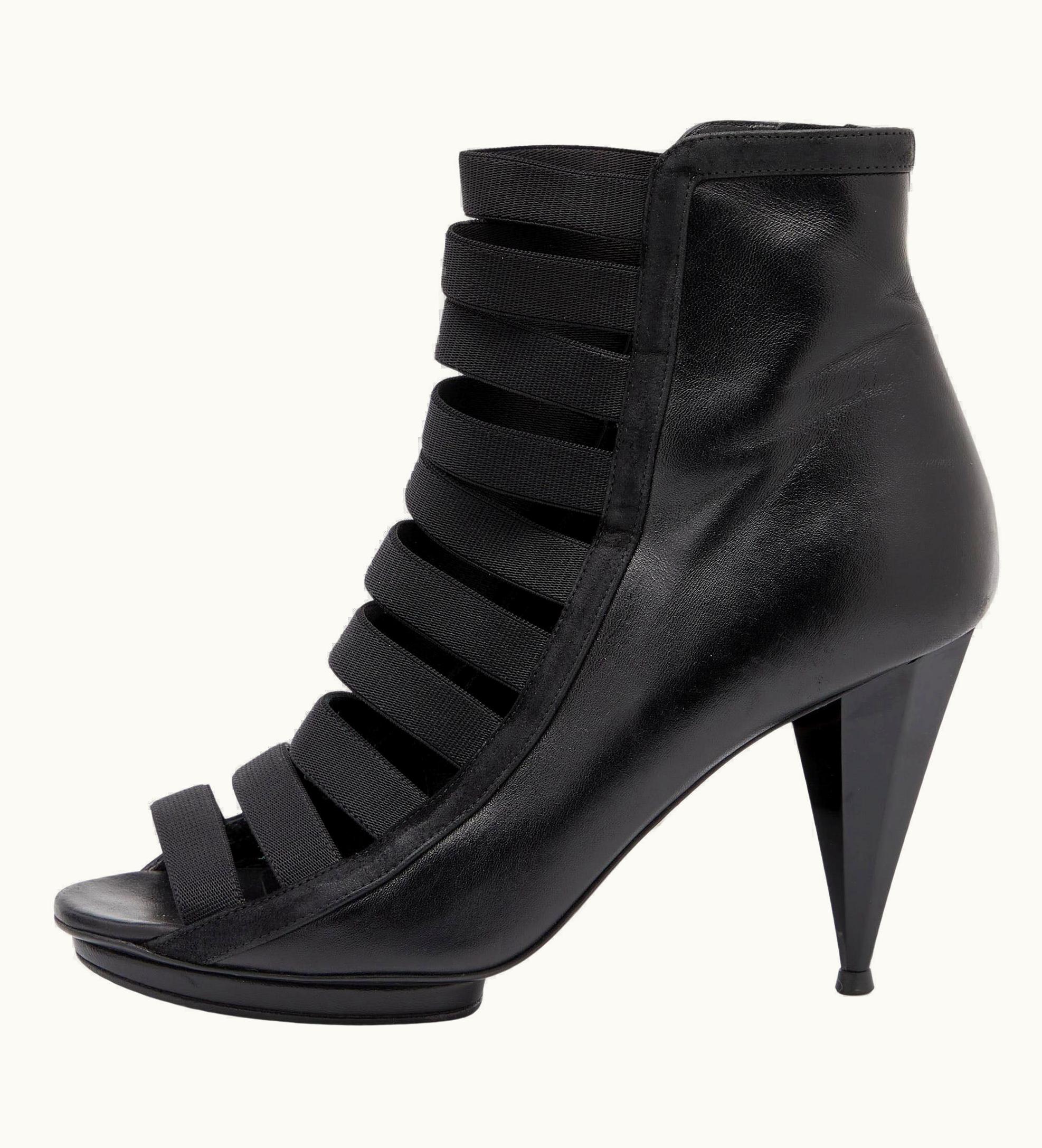 Gucci Gucci Black Elastic And Leather Isadora Gladiator Booties UZ0575627