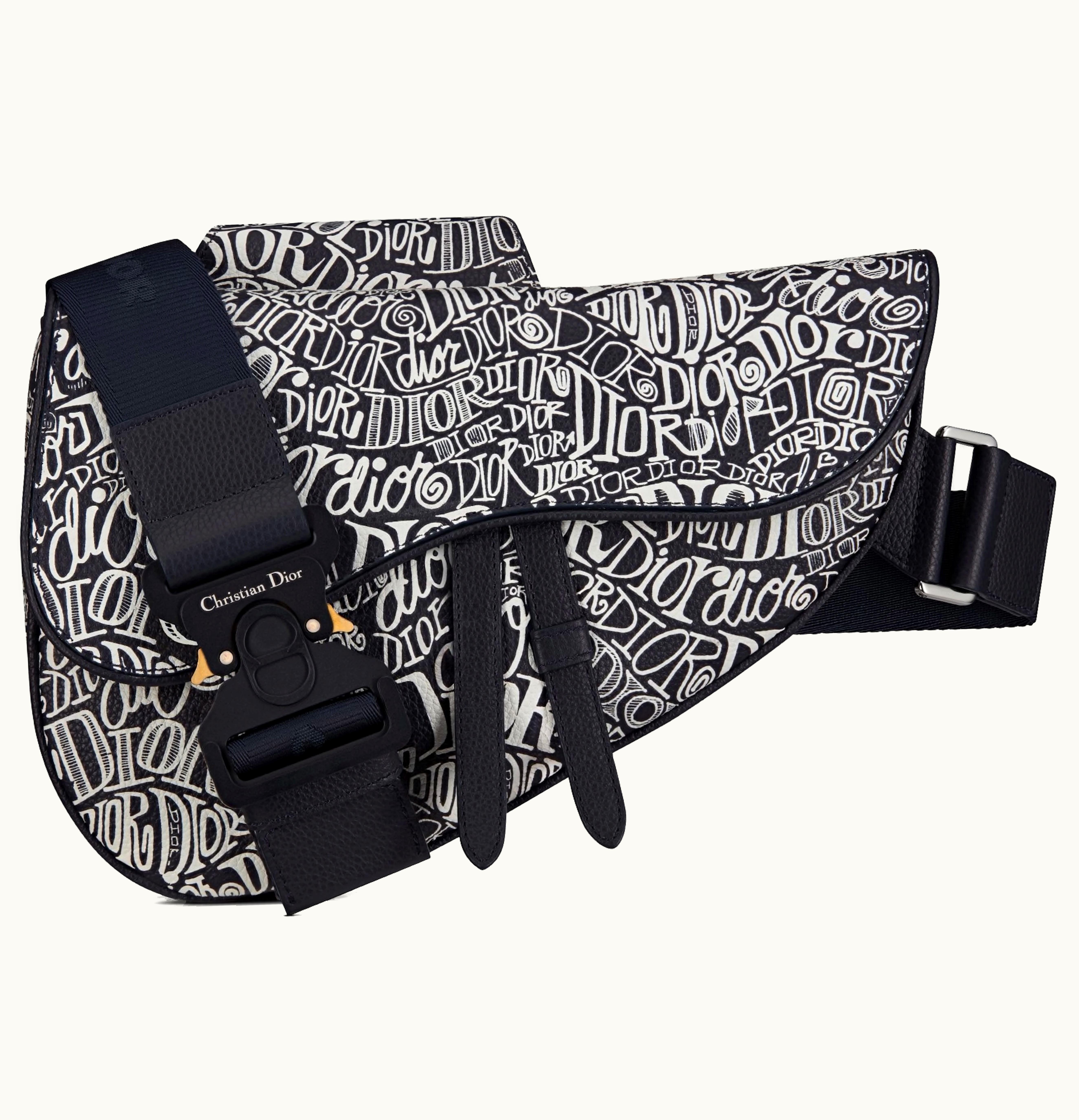 Dior Dior And Shawn Saddle Bag Motif Navy Blue