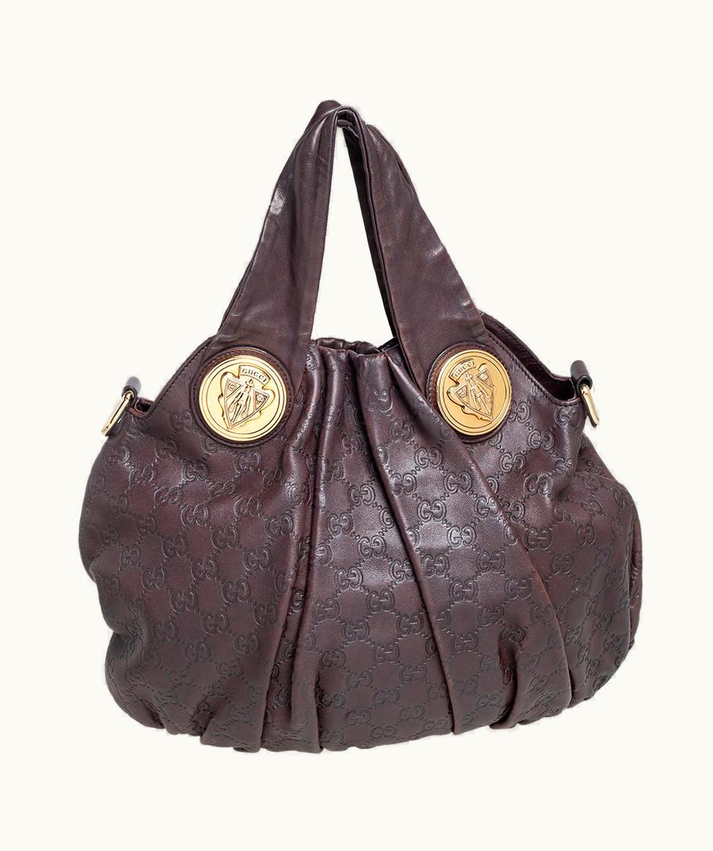 Gucci Gucci Hysteria Small Hobo Bag in Dark Brown Guccissima Leather