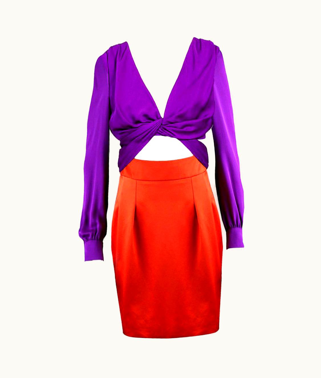 Gucci Gucci Bicolour Orange Purple Block Dress S/S 2011