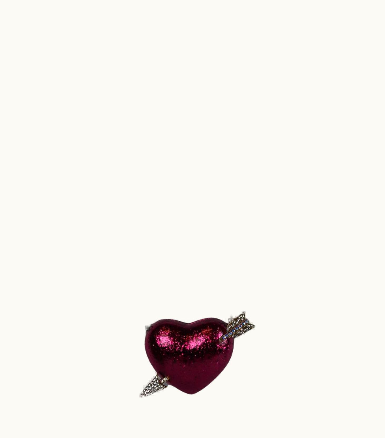 Gucci Gucci Broadway Heart Crystal Embellished Glittered Perspex Shoulder Bag