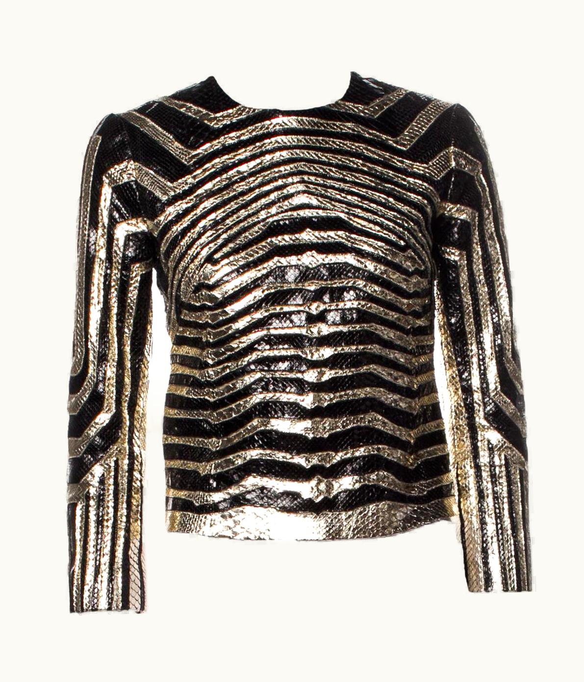 Gucci Gucci Python Runway Black Gold Jacket As Seen On Jlo *Follow The Leader* Song