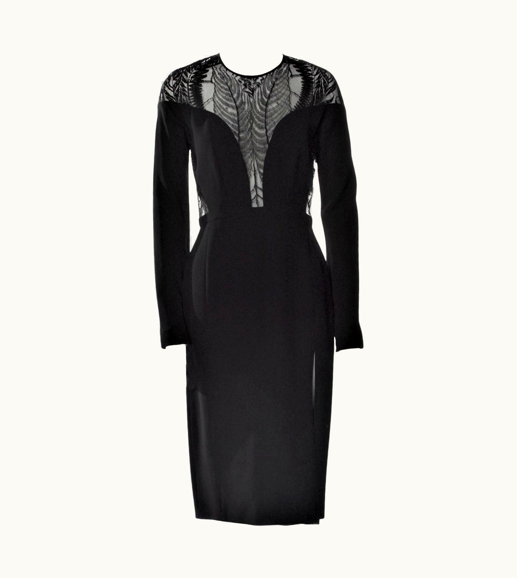Gucci Rare Gucci Black Spiderweb Silk Runway Dress Fall
