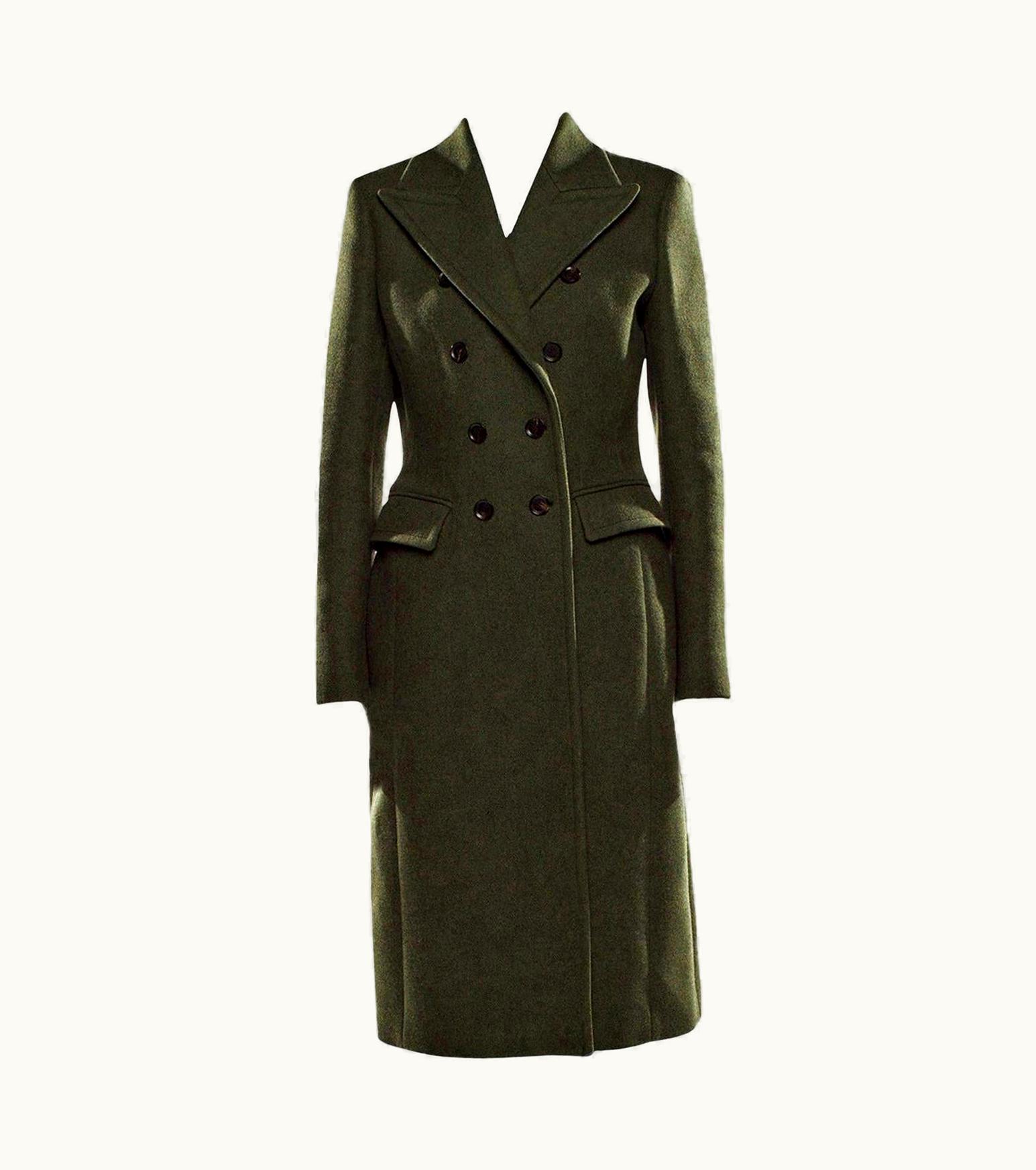Gucci Gucci $3215 Kate Upton Olive Green Wool Coat Jacket Fall 2013 With Tags