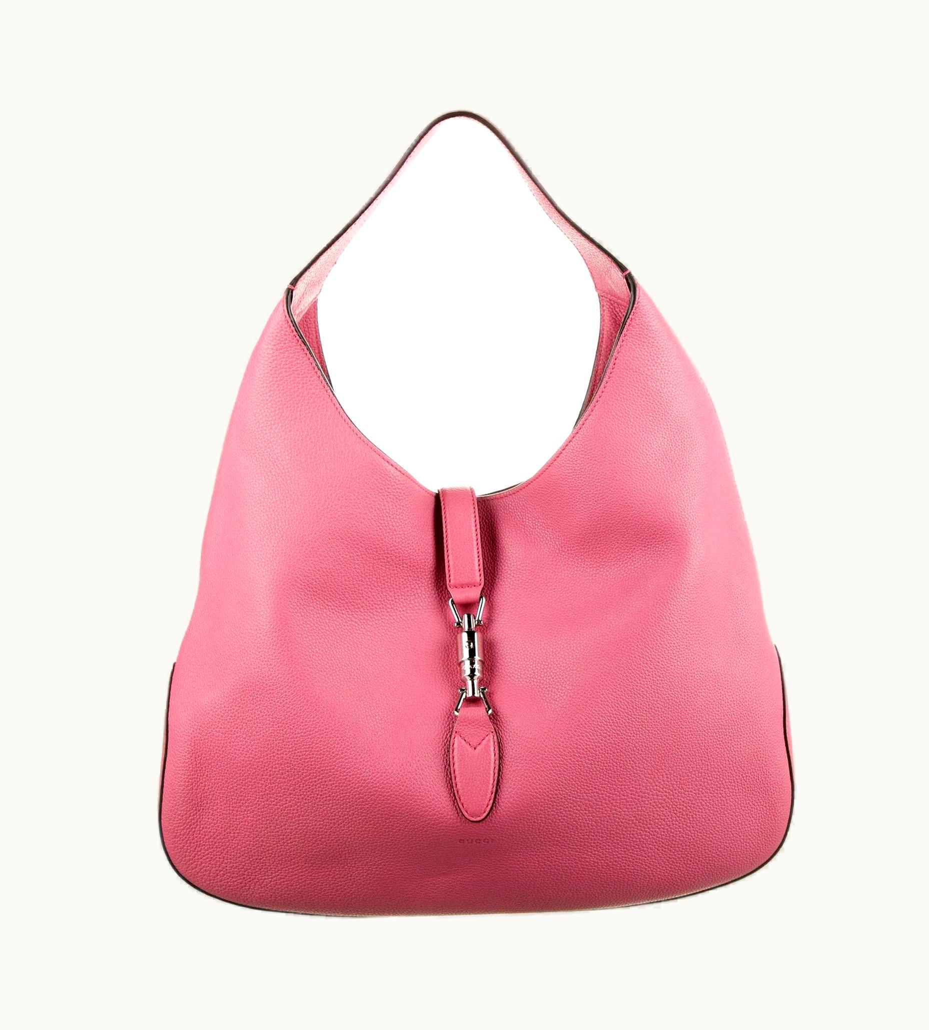 Gucci With Tags Gucci Extra Large Pink Leather Jackie O Runway Bag $3595 Fall 2014