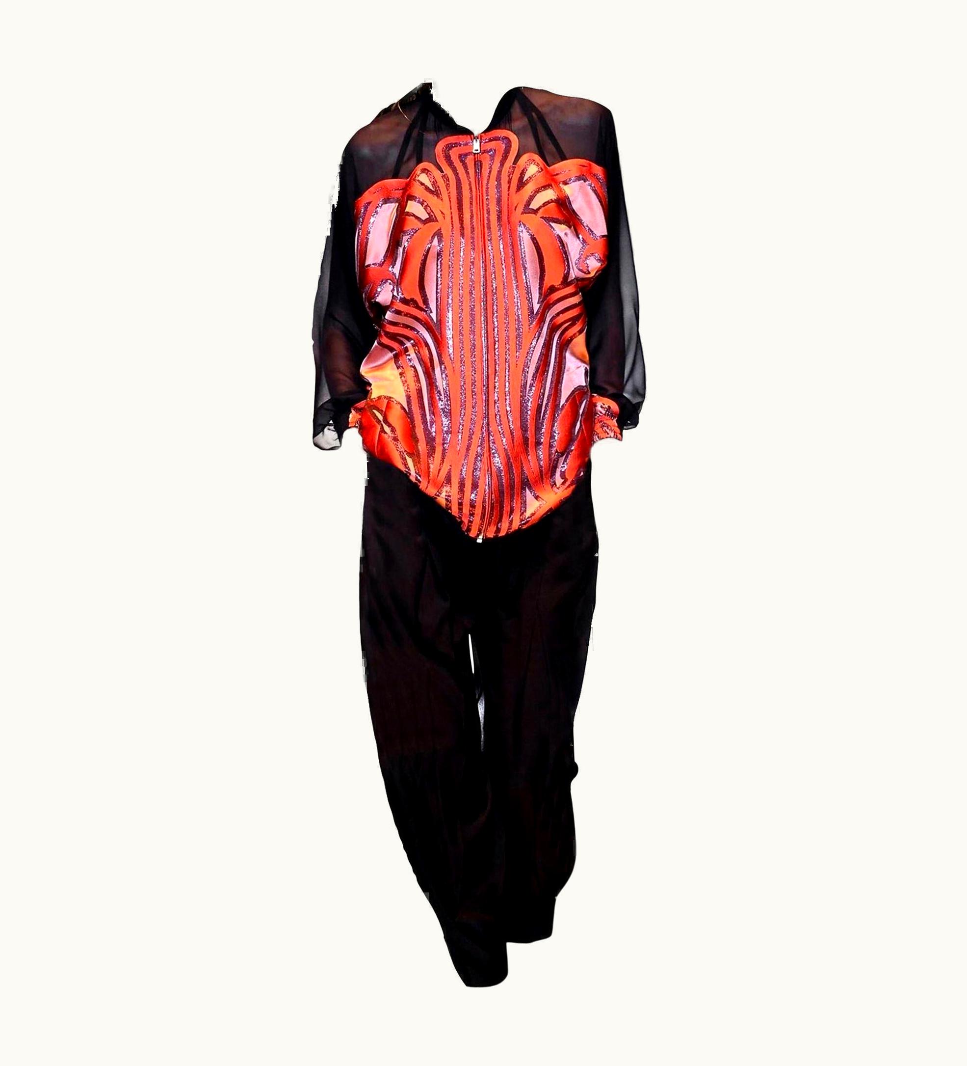 Gucci Rare Gucci Runway Ad Silk Pantsuit Jacket & Pants S/S