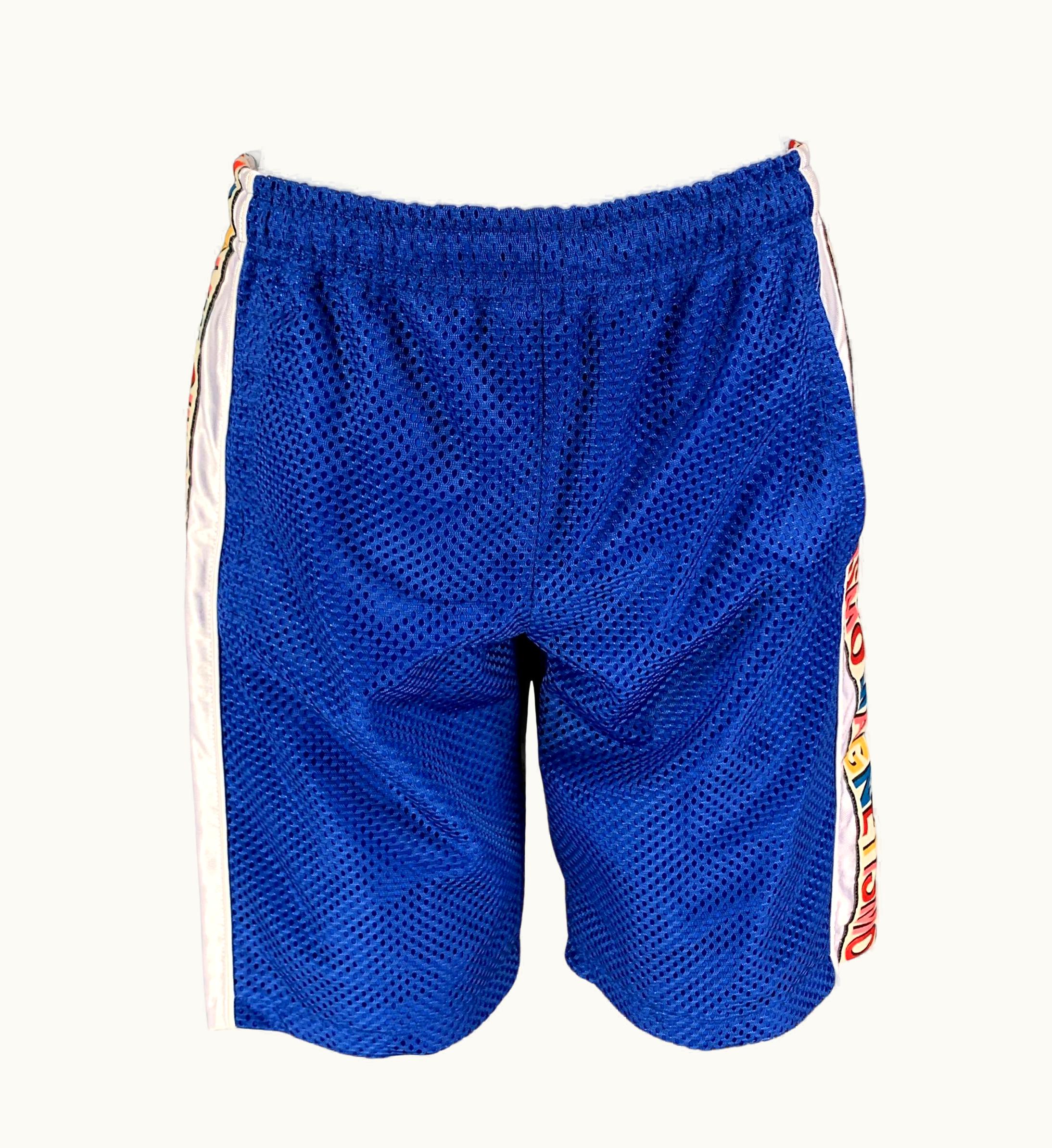 Gucci Gucci 2018 Blue White Graphic Polyester Magnetismo Shorts