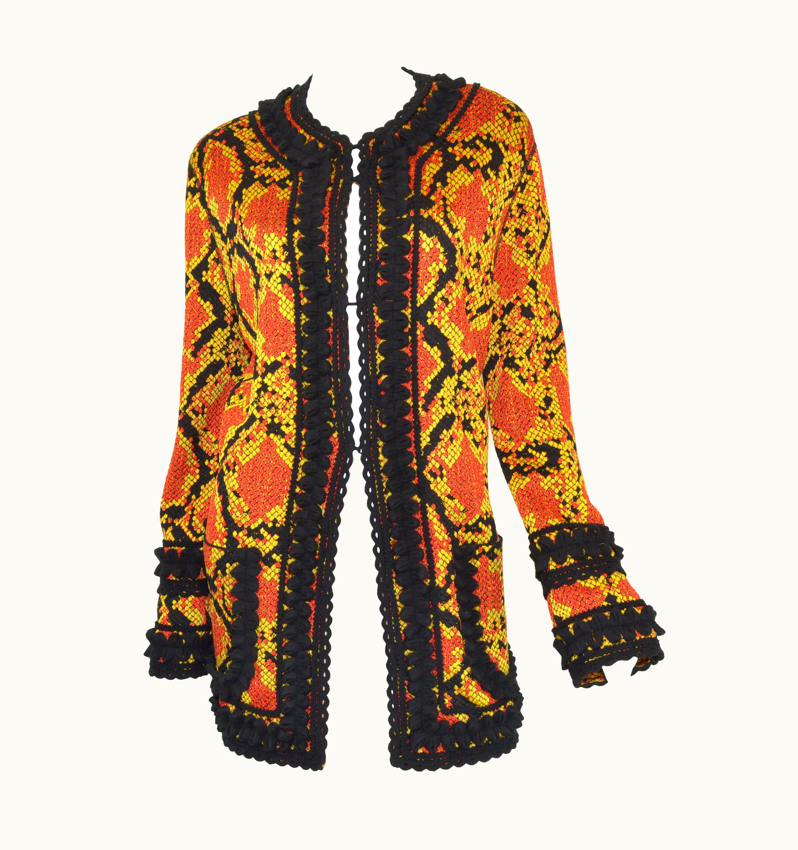 Gucci Gucci 2019 Knit Cardigan Sweater With Snakeskin Design Nwt