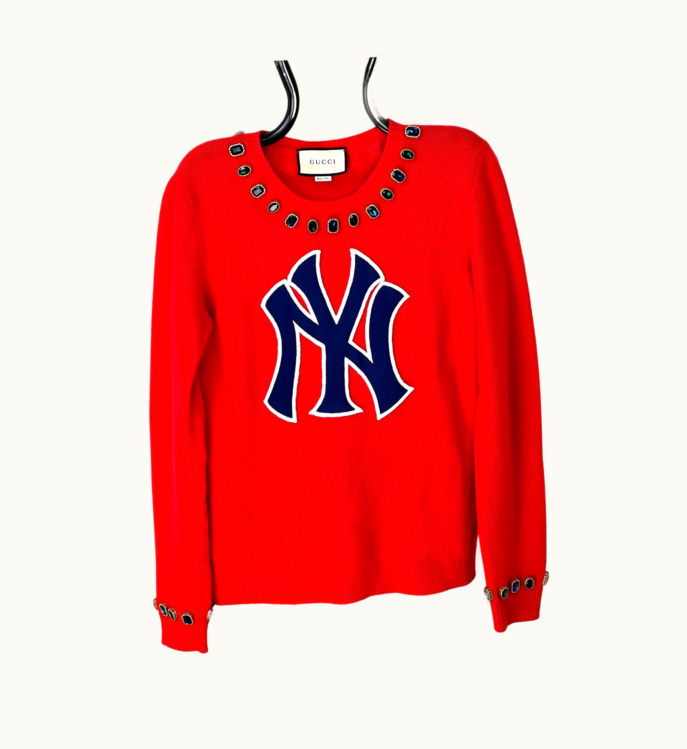 Gucci Gucci Womens Ny Yankees Wool Red Sweater Pullover