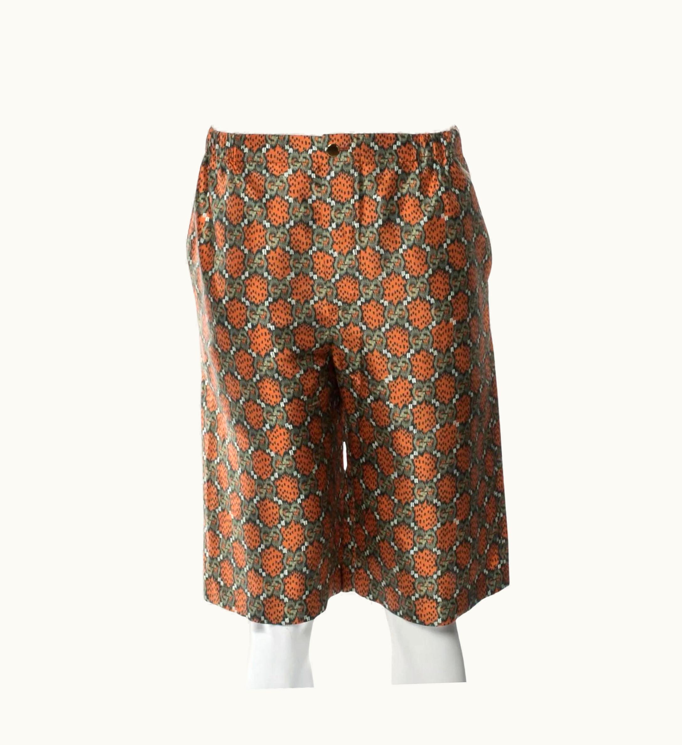 Gucci Gucci Gg Monogram Sports Print Noisy Orange Shorts (2020)
