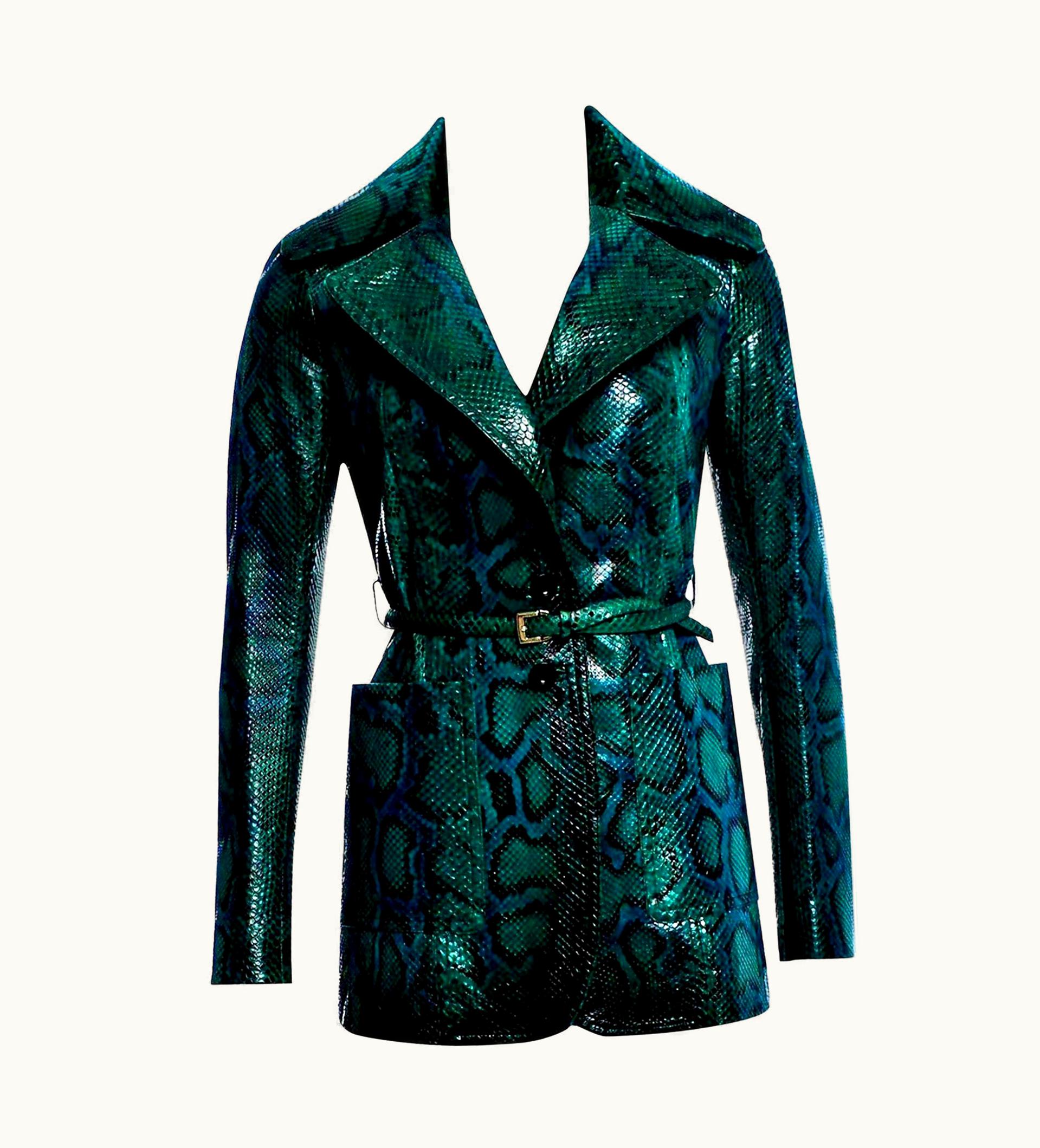 Gucci Rare Gucci 90th Anniversary Python Snakeskin Jacket Gaga Coat Blazer $14 UZ0576030