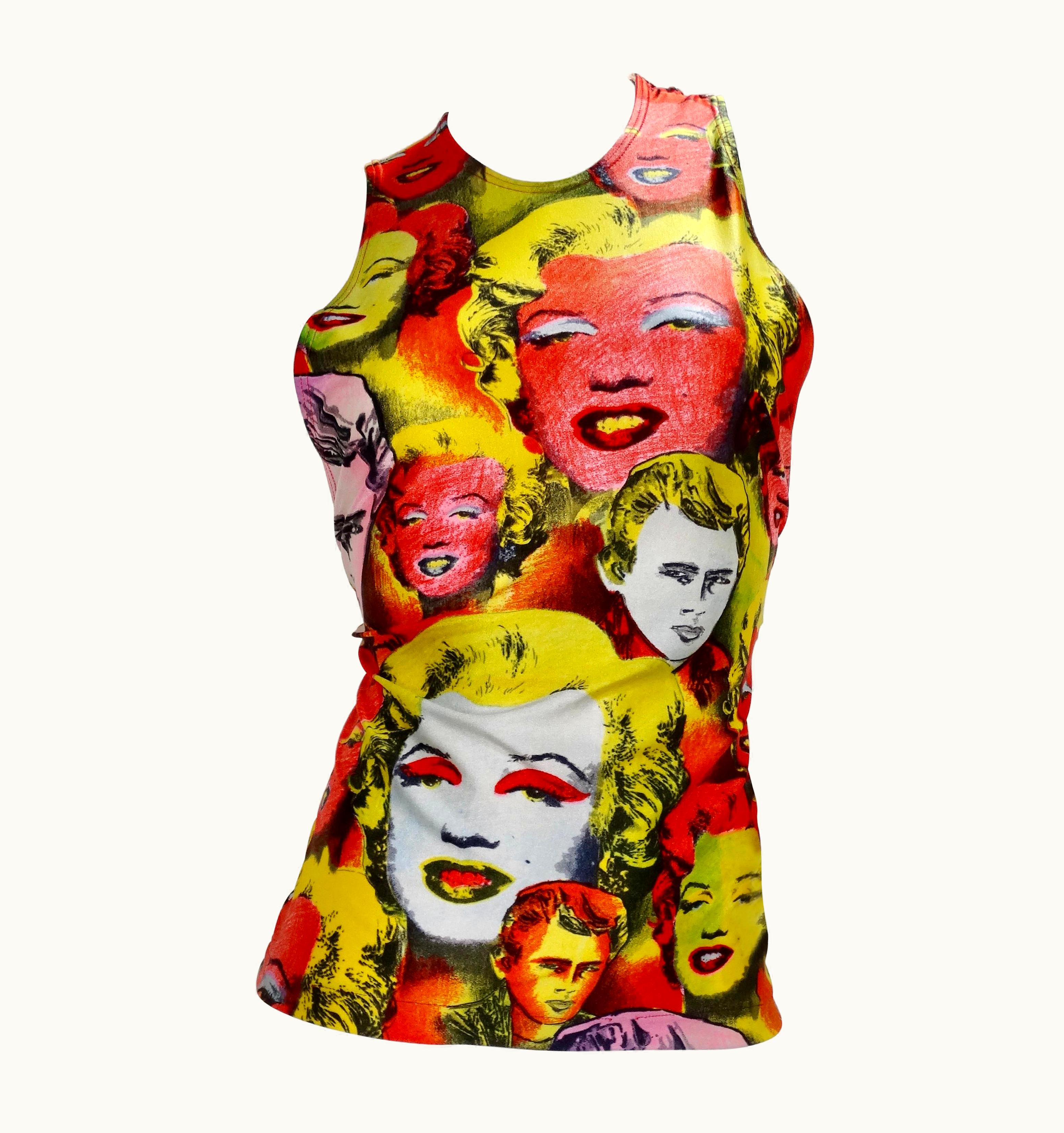Gianni Versace Couture Gianni Versace 1991 Marilyn Monroe & James Dean Pop Art Tank Top