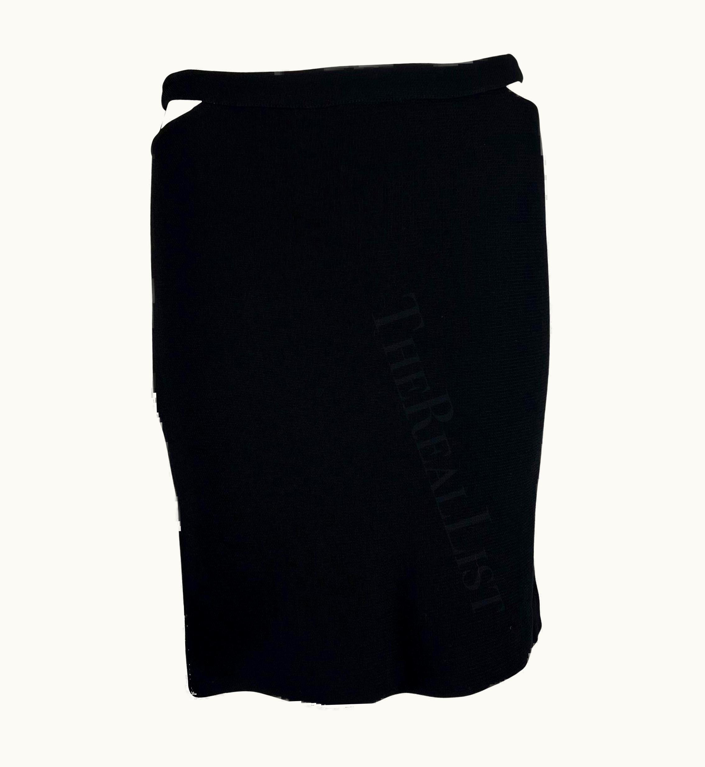 Gianni Versace Couture AW 1997 Gianni Versace Black Cut Out Runway Skirt