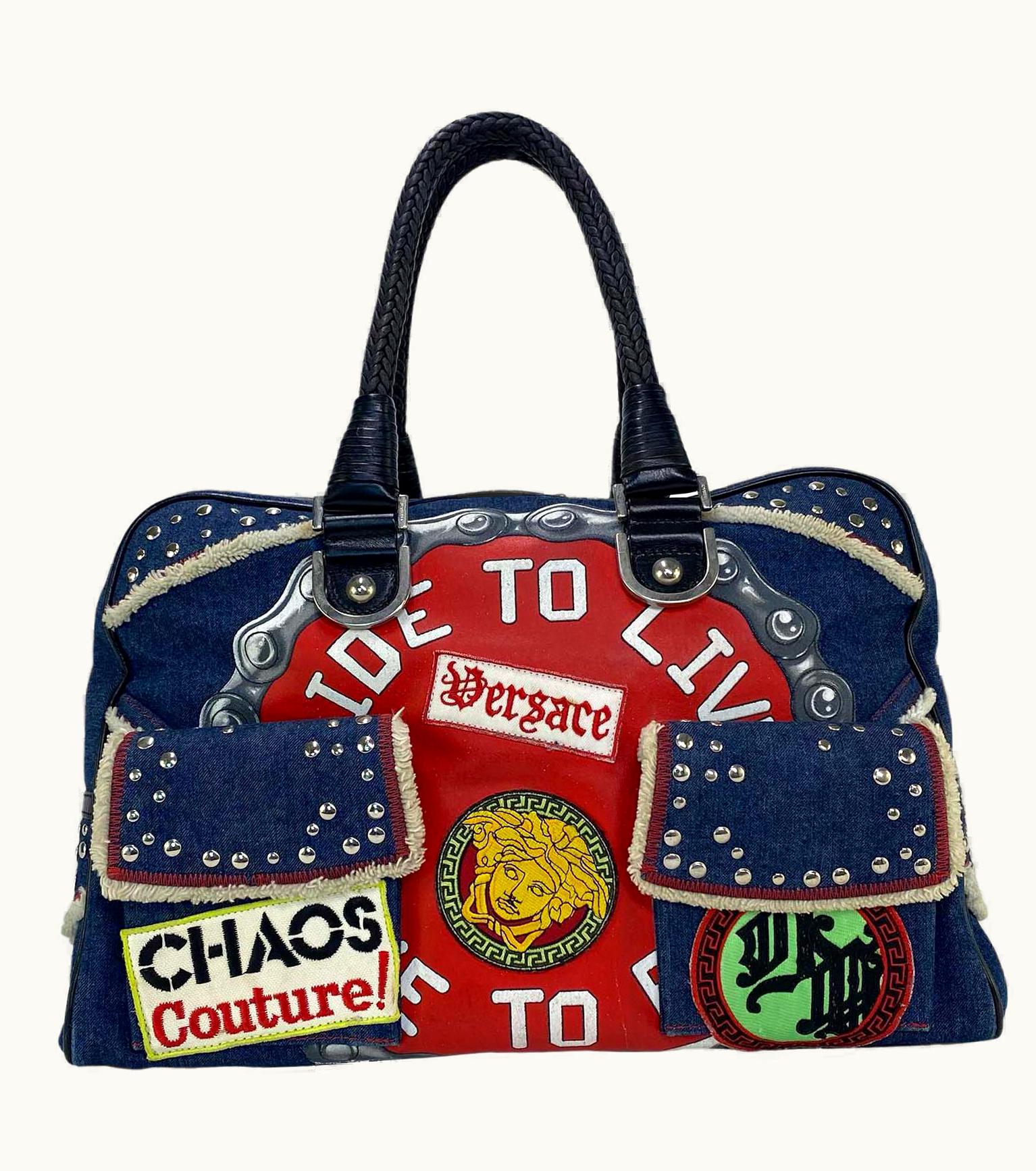 Versace S/S 2005 Versace By Donatella Versace Chaos Couture Denim Bag Runway