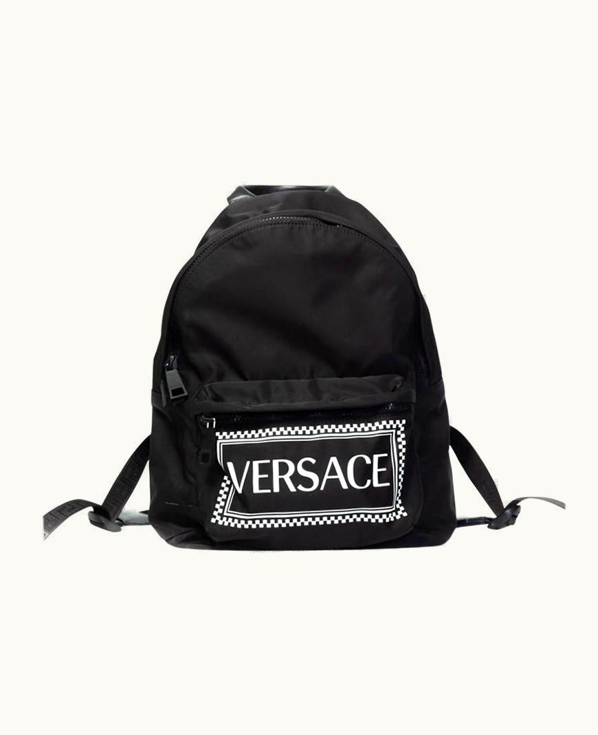 Versace Nylon Logo Stamp Backpack