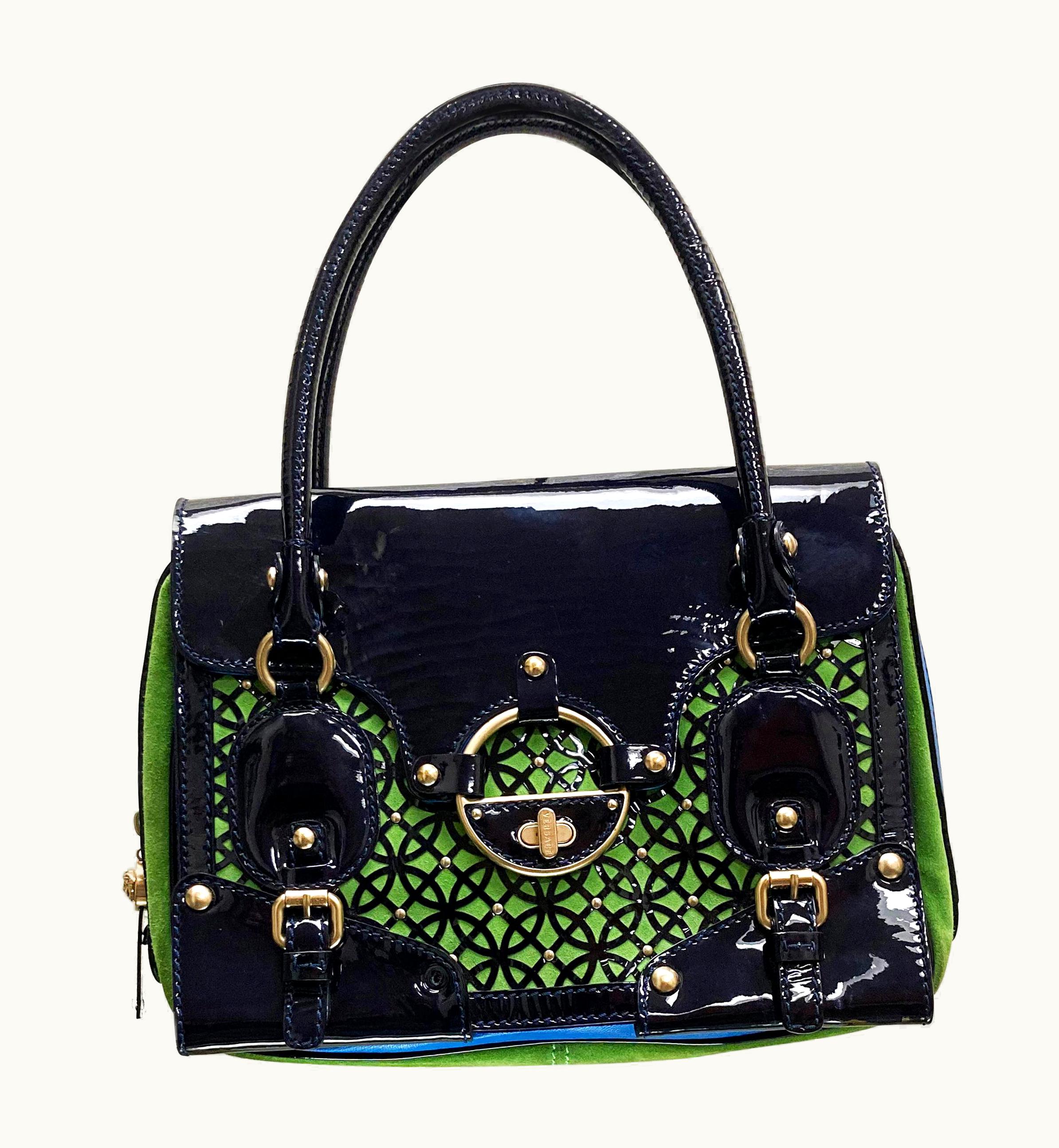 Versace Perforated Patent Leather Bag