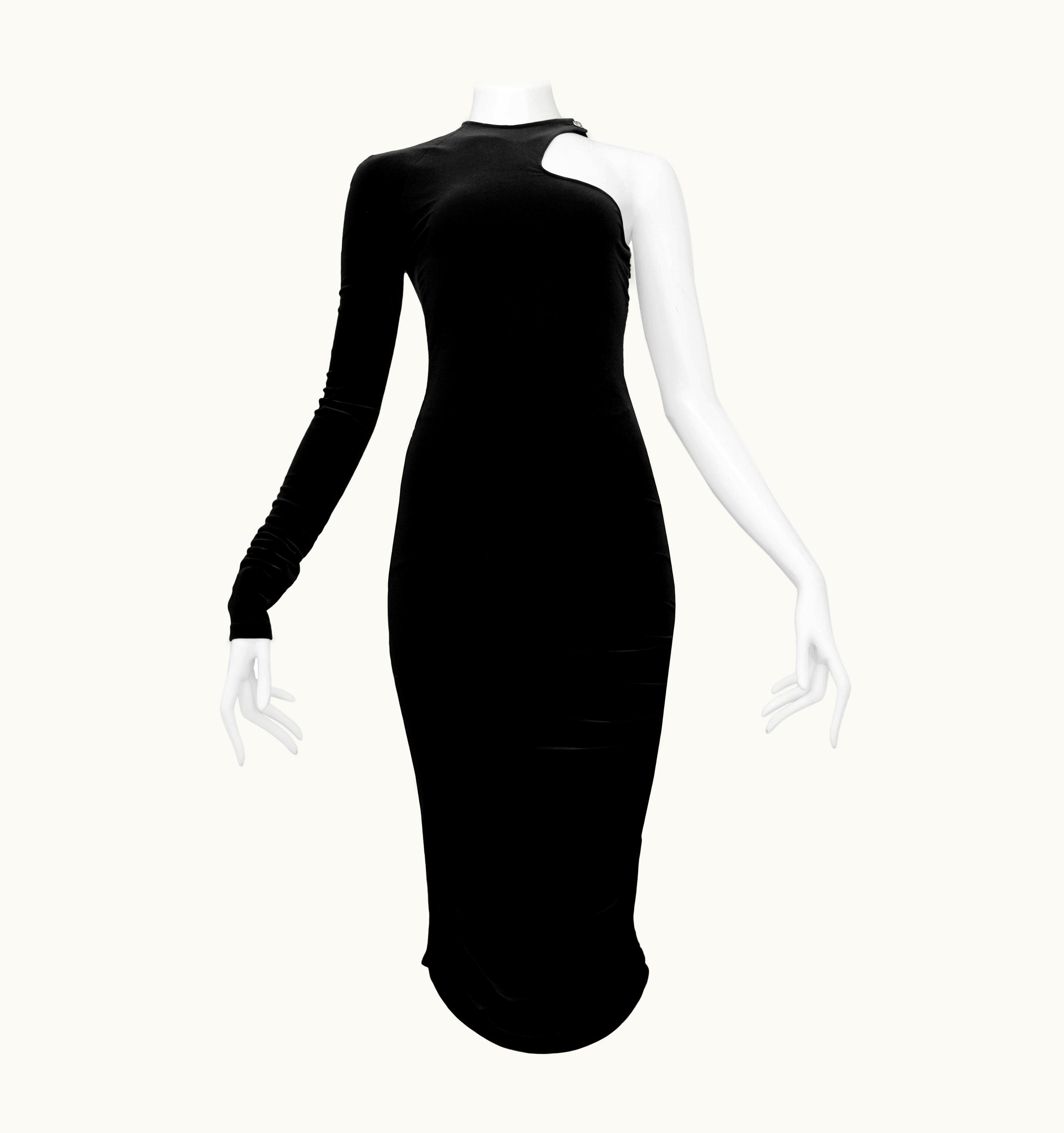 Versace Black Velvet Cutout Dress 2004