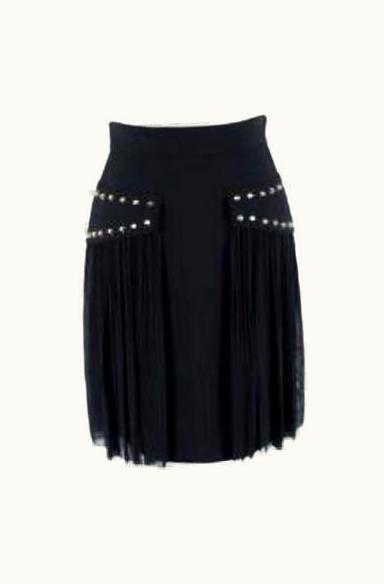 Versace Black Fluid Crepe Studded Skirt