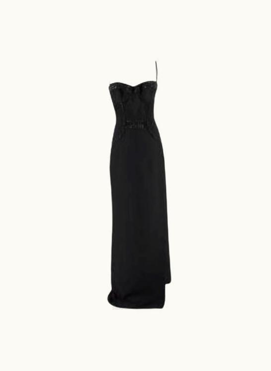 Versace Crystal Embellished Bustier Silk Gown UZ0576181