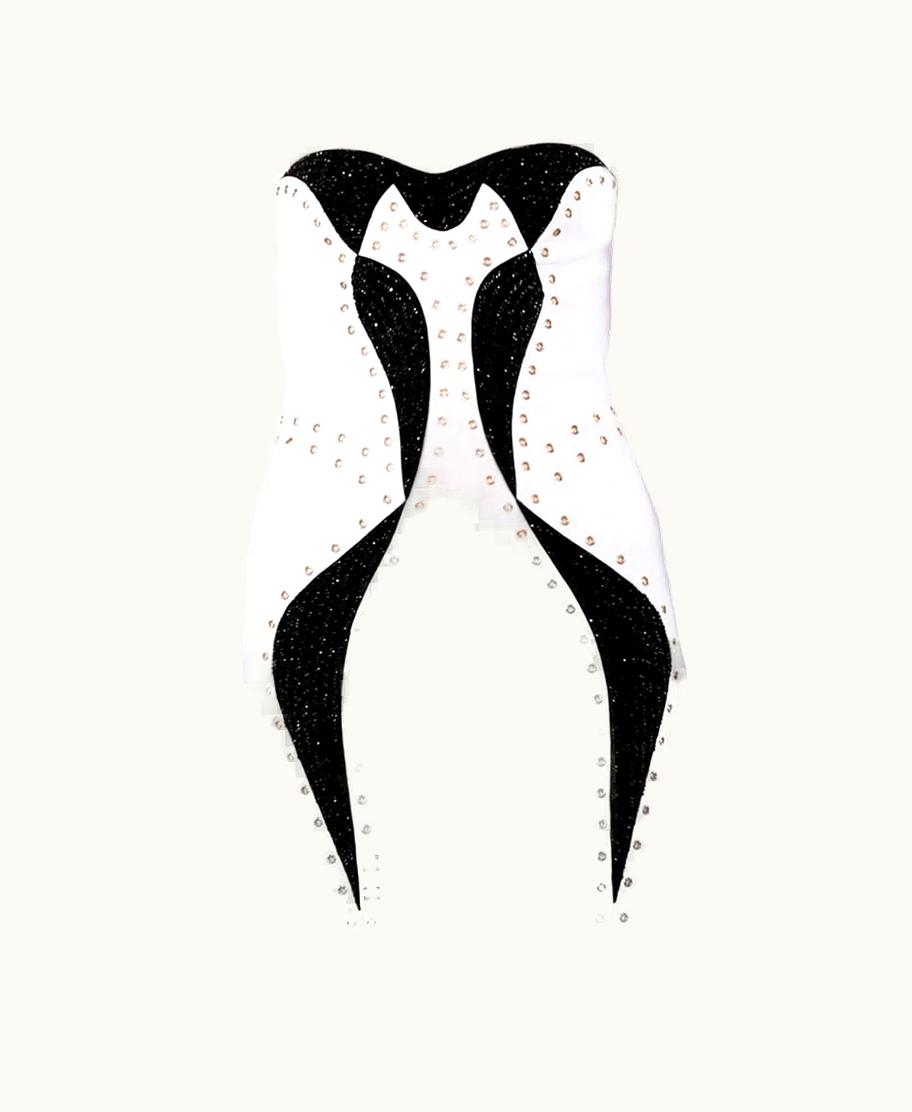 Versace White Embellished Mini Dress