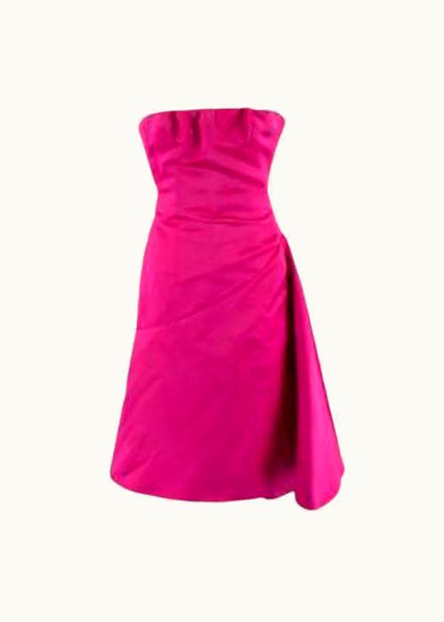 Versace Pink Silk Vintage Strapless Dress UZ0576192