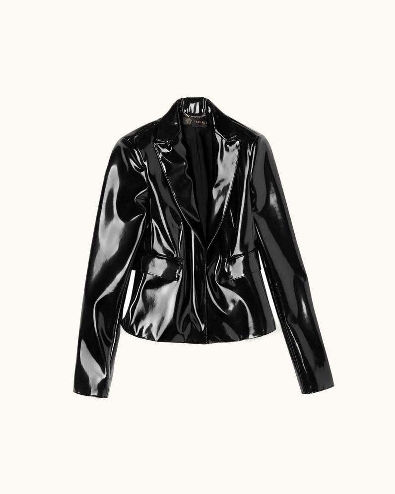 Versace Black Japanese Vinyl Jacket