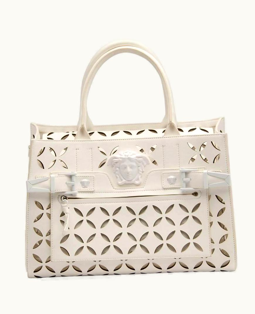Versace Palazzo Perforated Leather Tote Bag