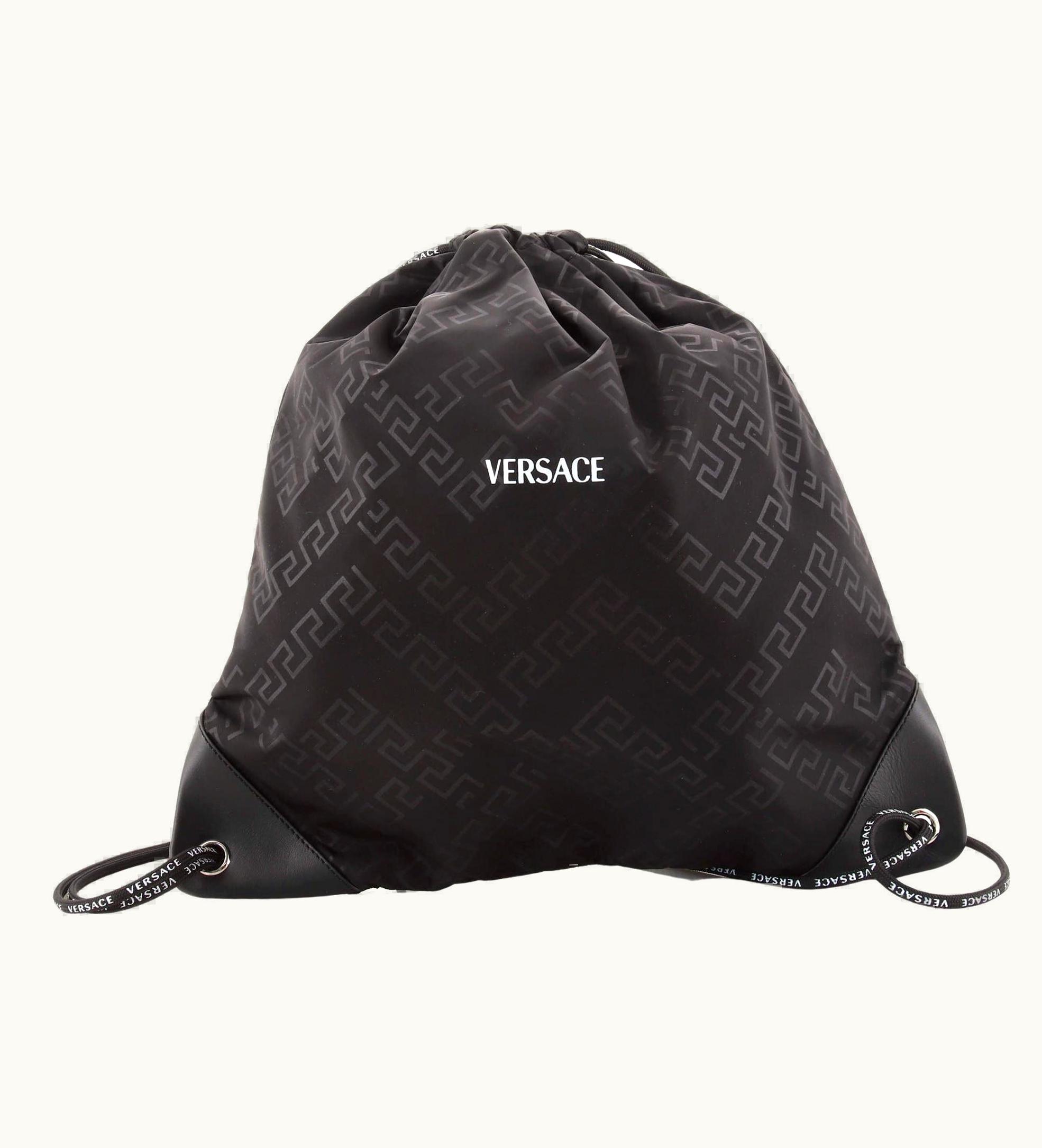 Versace Drawstring Backpack Printed Nylon Medium UZ0576206