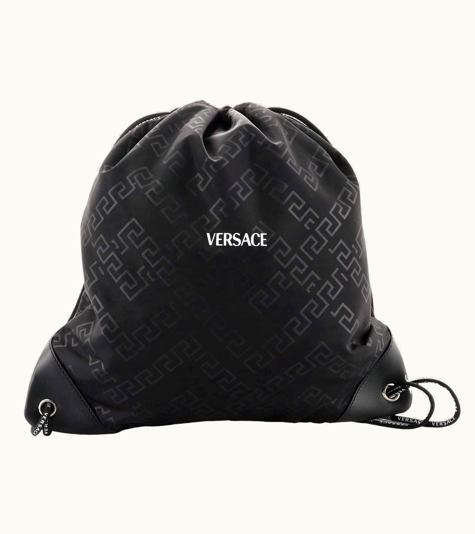Versace Drawstring Backpack Printed Nylon Medium UZ0576208