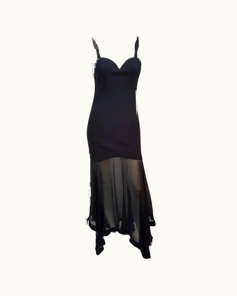 Versace 1990s Versace Dress WS/S Handkerchief Chiffon Hem